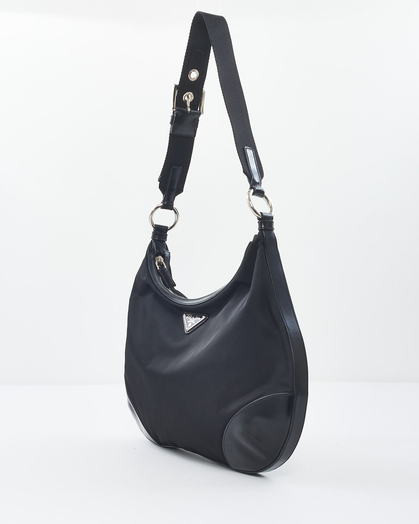 Prada Black Nylon Hobo Shoulder Bag