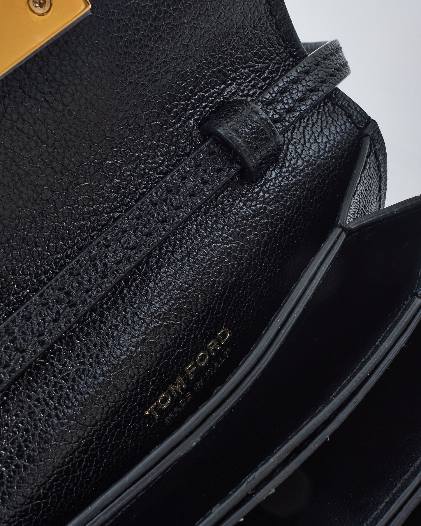 Tom Ford Black Leather Mini Crossbody Bag