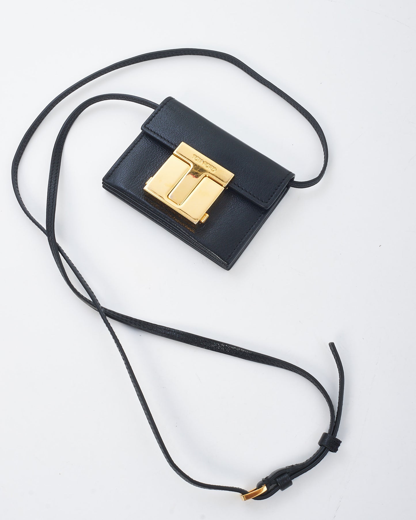 Tom Ford Black Leather Mini Crossbody Bag