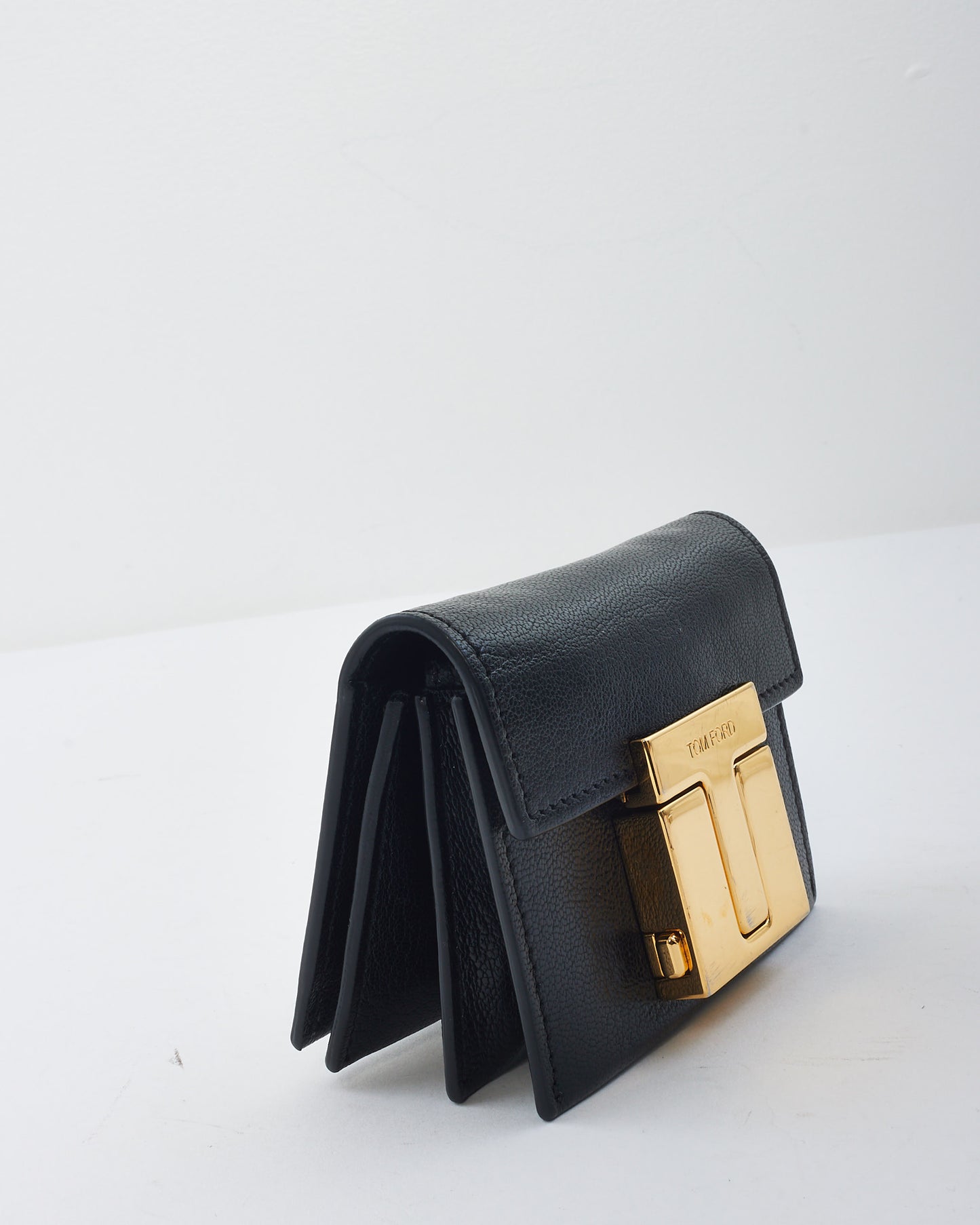 Tom Ford Black Leather Mini Crossbody Bag