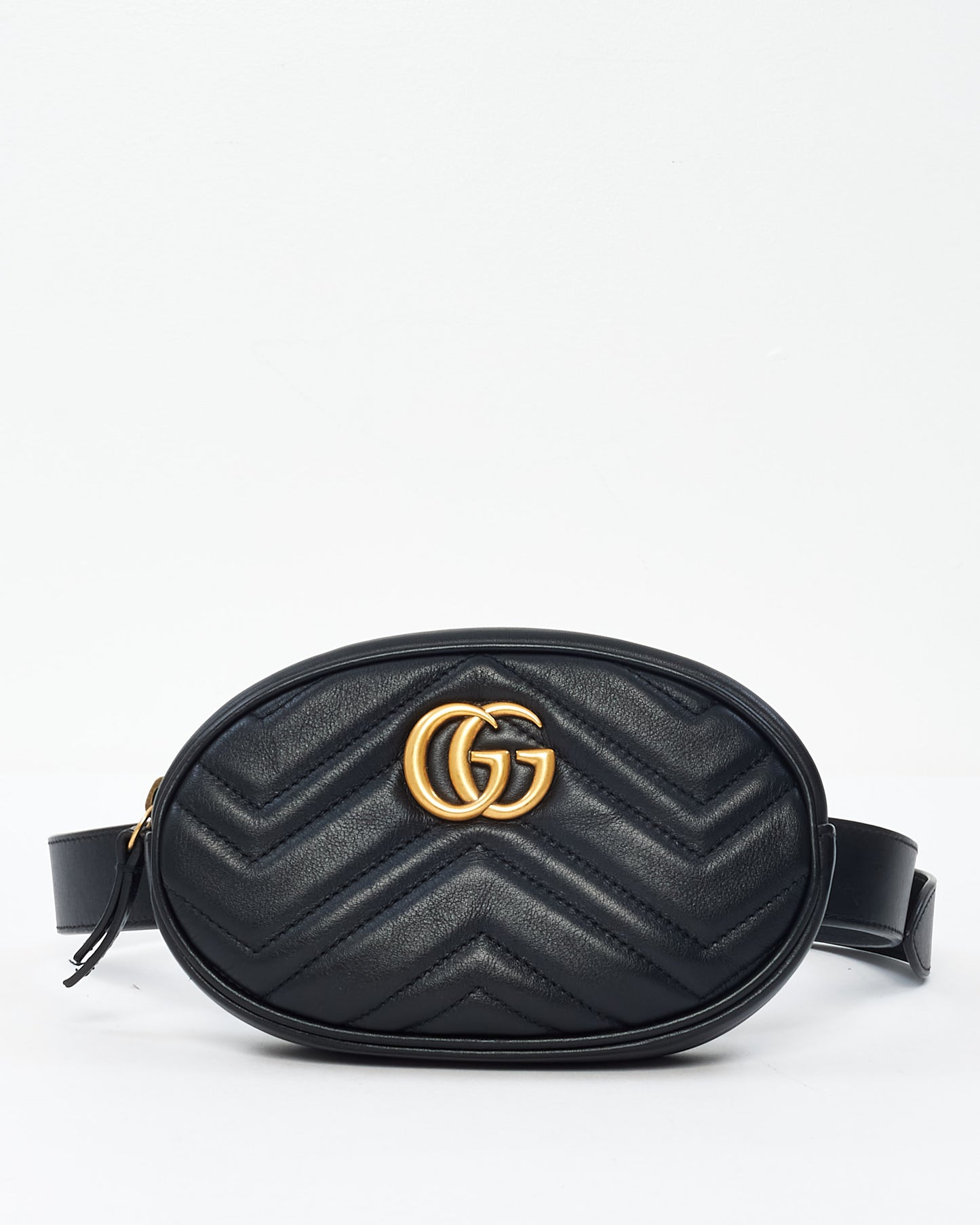 Gucci Black Leather Marmont Belt Bag - 85/34