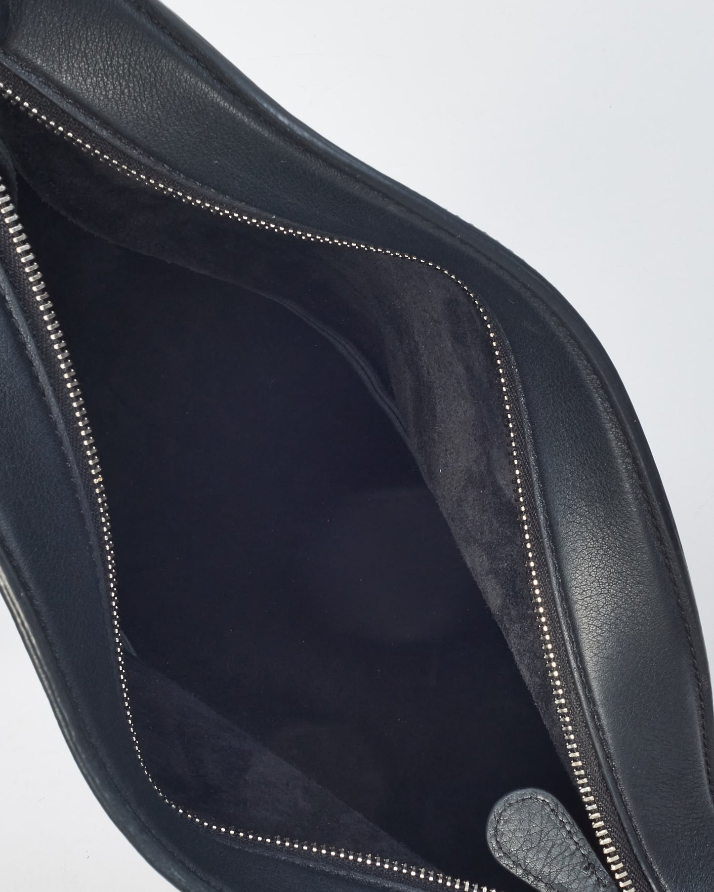 The Row Black Leather Small Slouchy Banana Bag