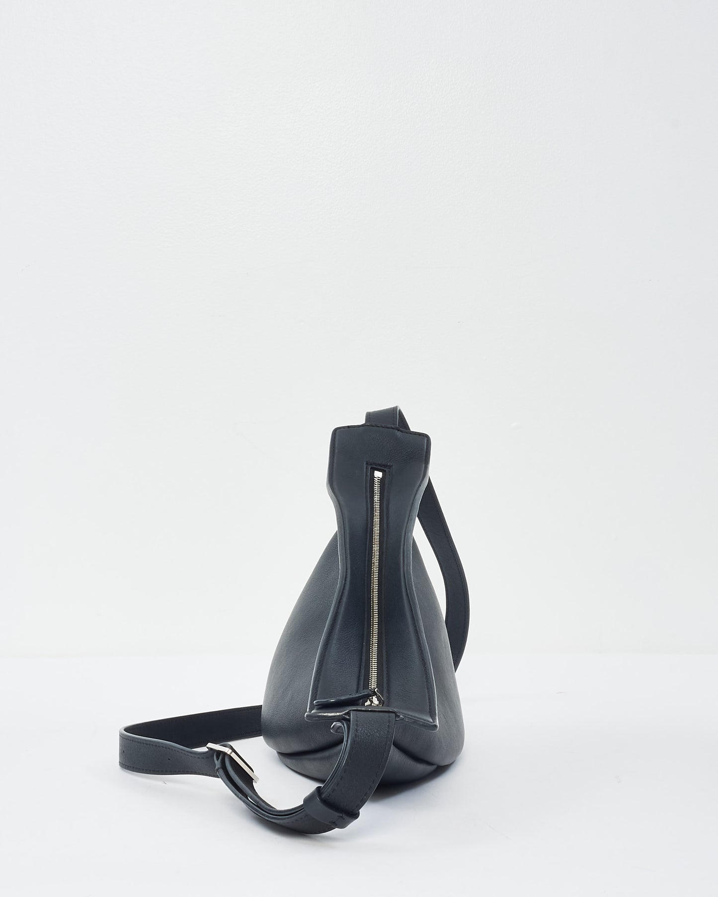 The Row Black Leather Small Slouchy Banana Bag