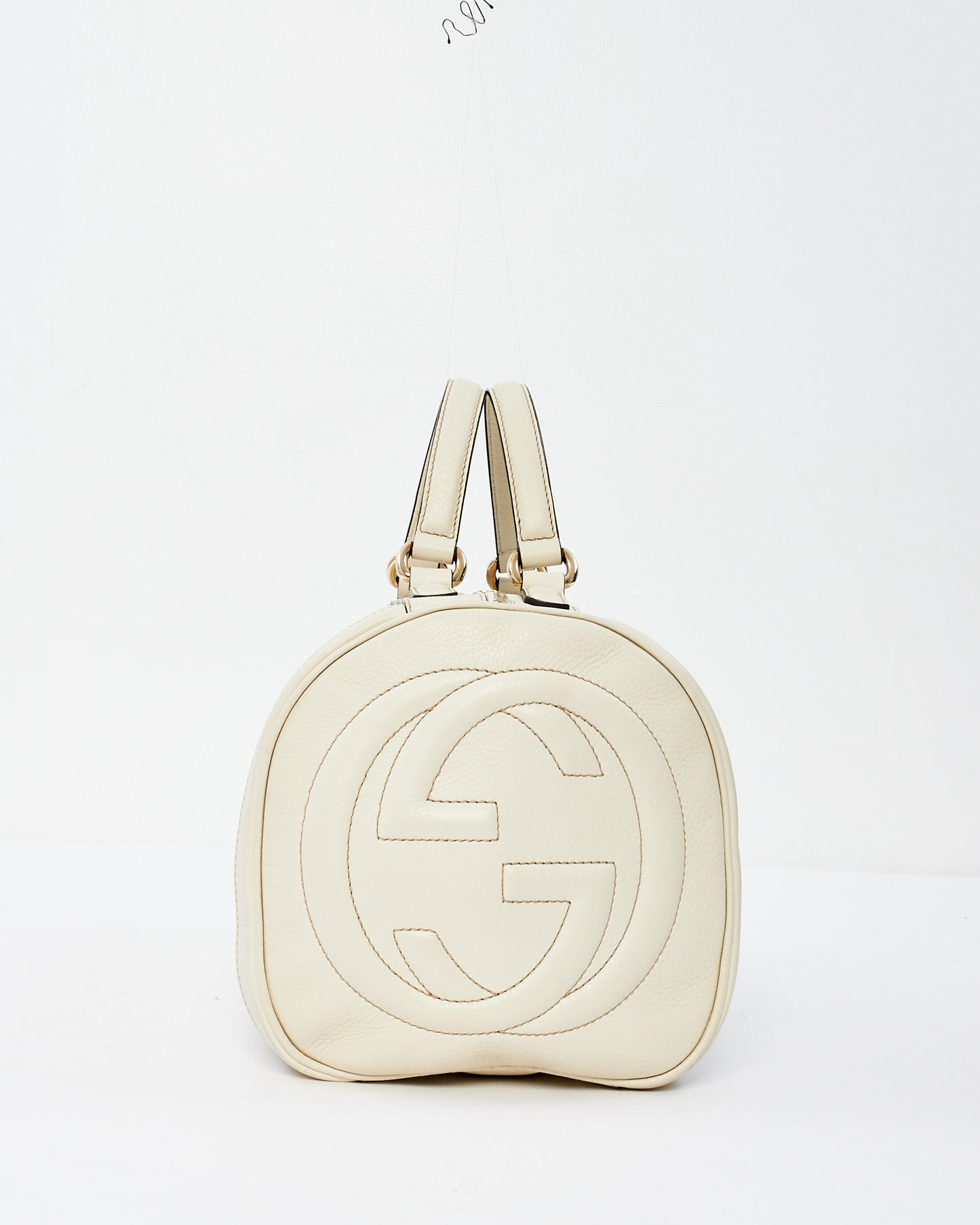 Gucci Off-White Leather Soho Boston Bag