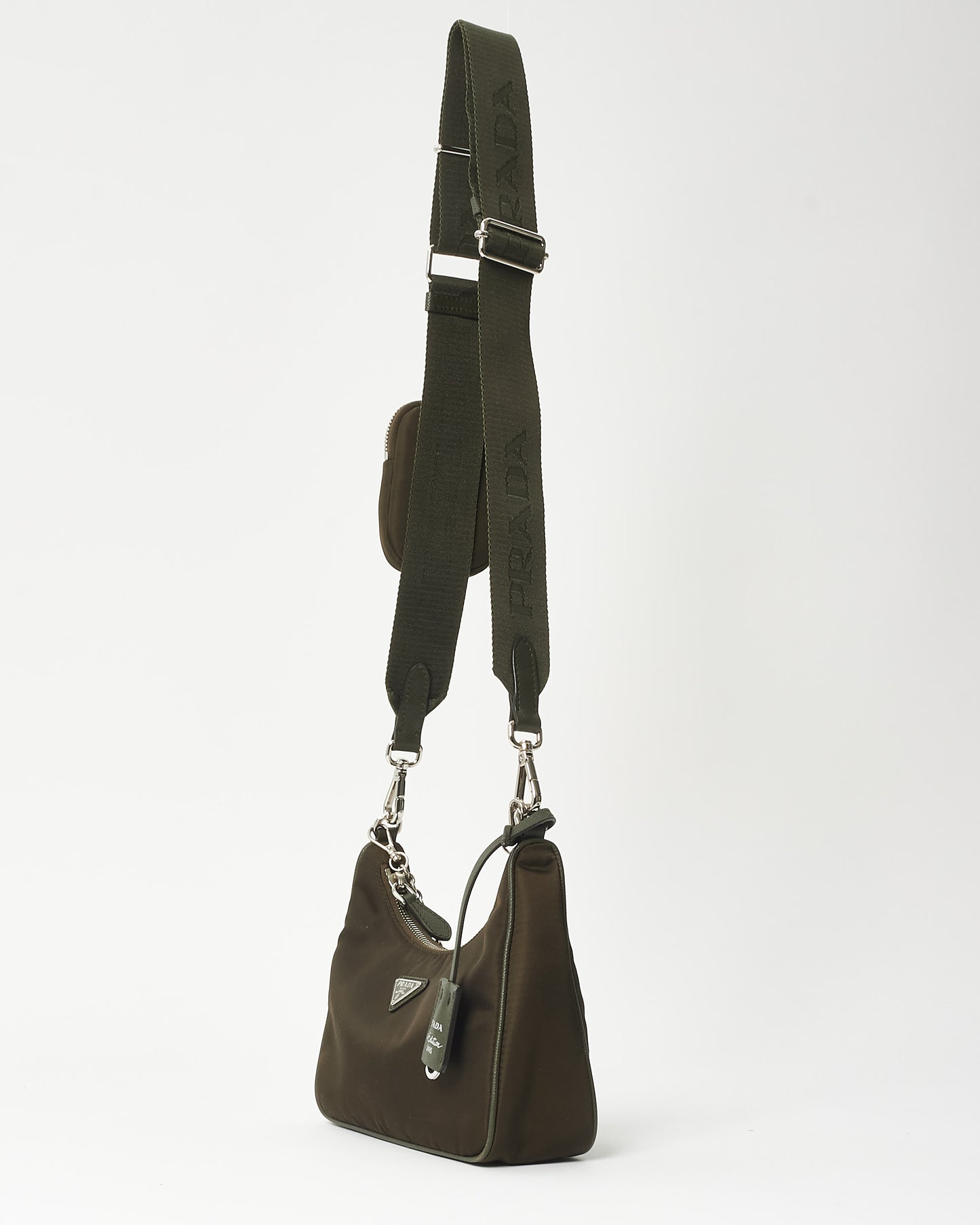 Prada Khaki Green Nylon Re-Edition 2005 Crossbody Bag