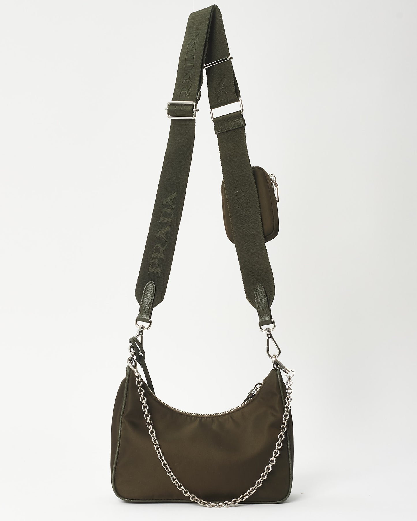 Prada Khaki Green Nylon Re-Edition 2005 Crossbody Bag