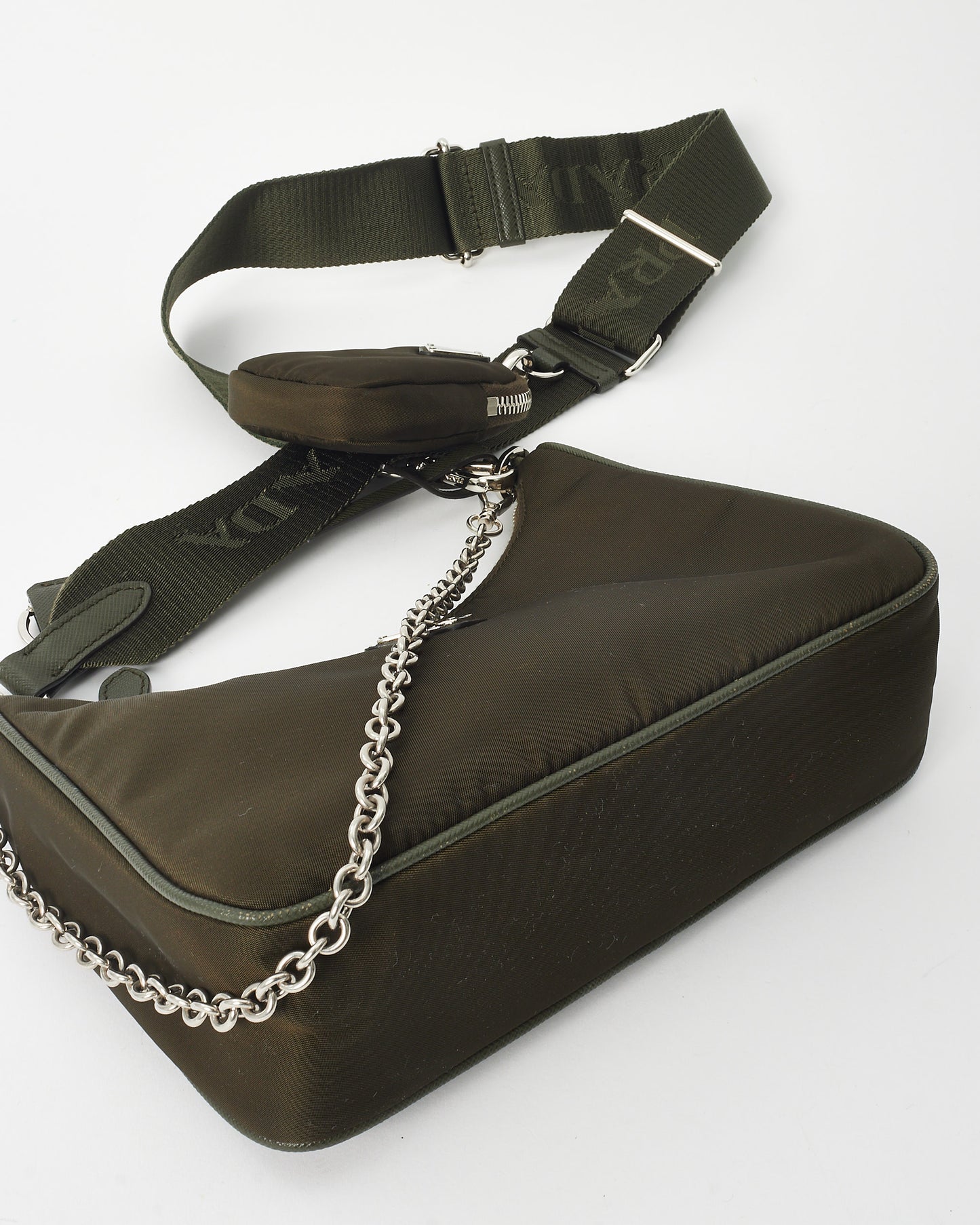 Prada Khaki Green Nylon Re-Edition 2005 Crossbody Bag