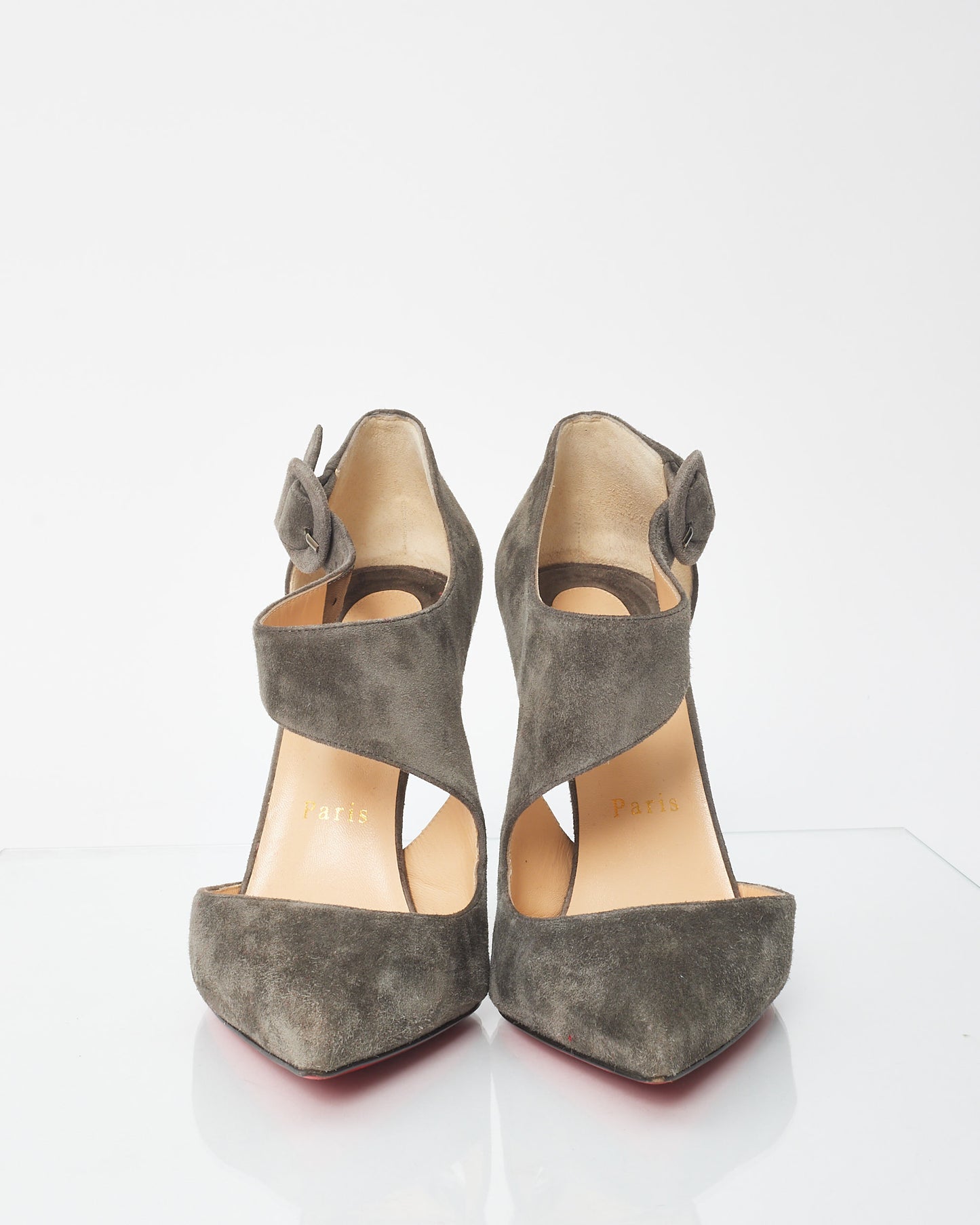 Christian Louboutin Grey Suede D'Orsay Pumps - 37.5