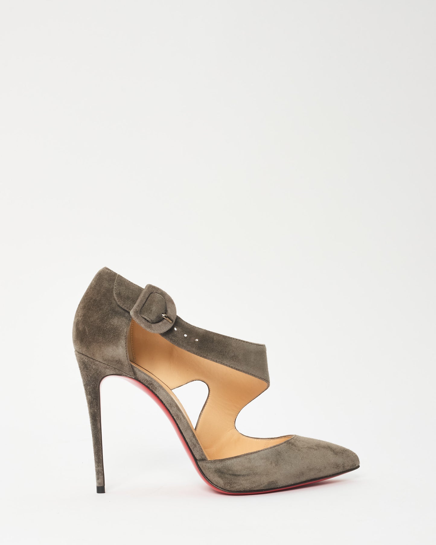 Christian Louboutin Grey Suede D'Orsay Pumps - 37.5