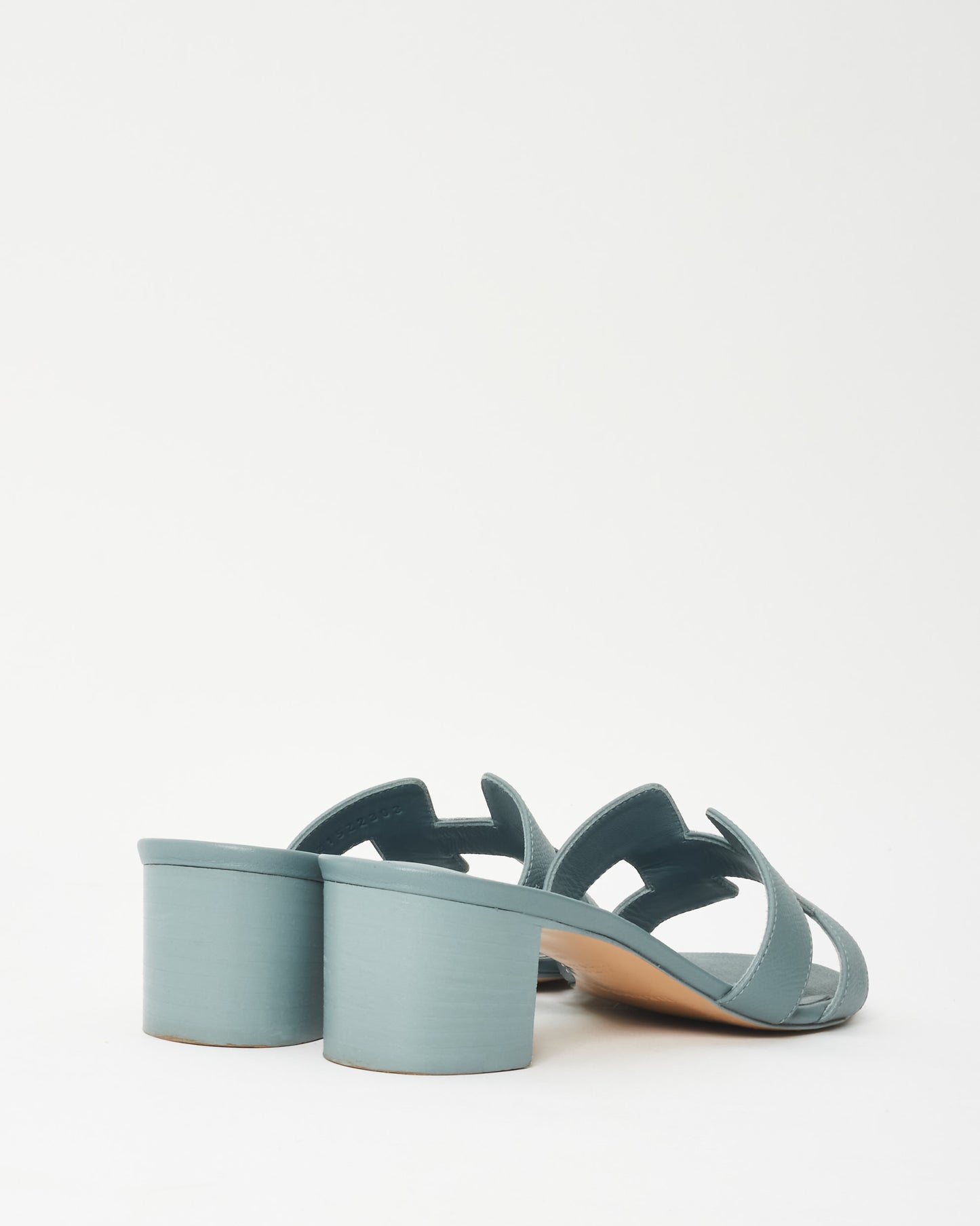 Hermès Gris Antarctique Epsom Leather Oasis Sandals - 38