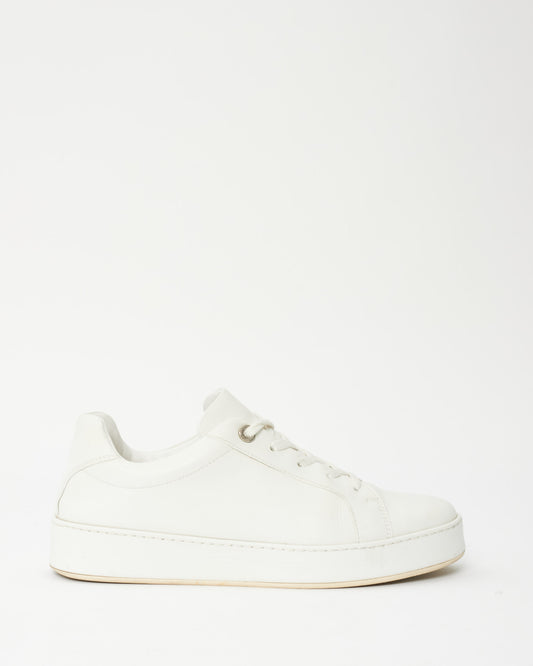 Loro Piana White Leather Sneakers - 38.5