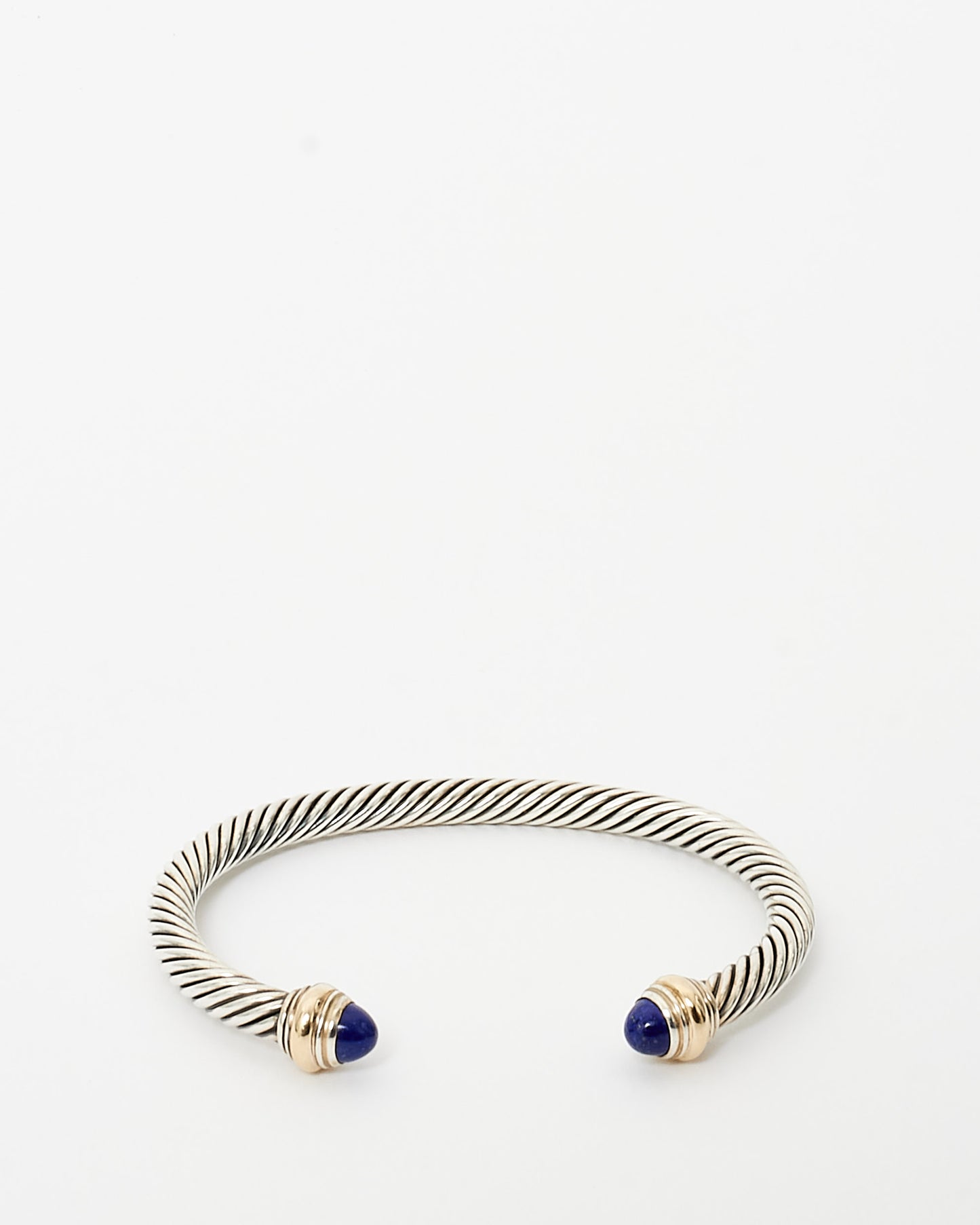 David Yurman Silver Lapis Lazuli Cable Classic Bracelet 5MM - M