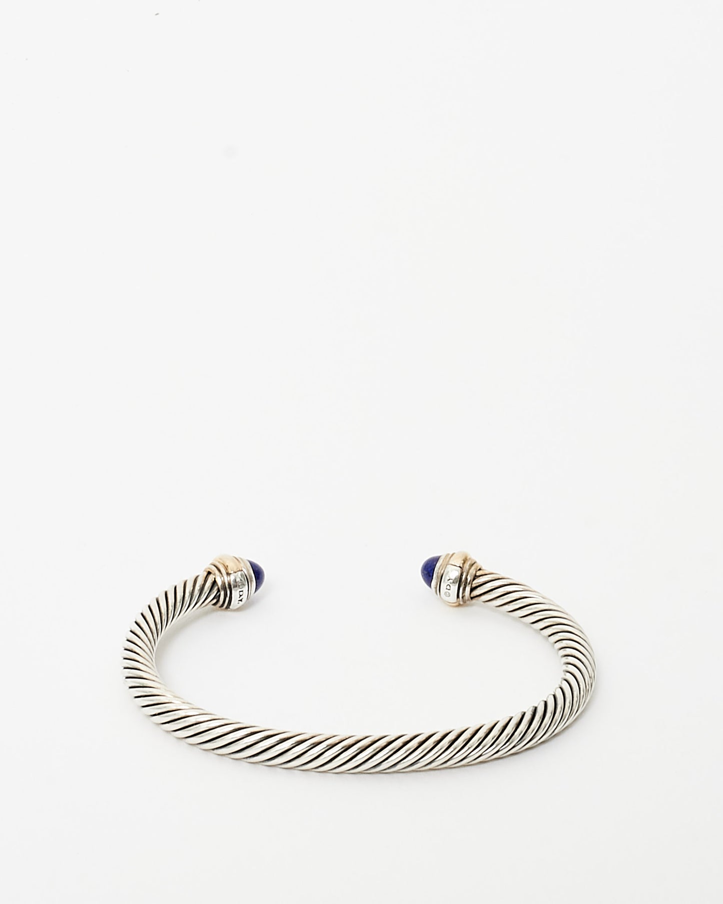 David Yurman Silver Lapis Lazuli Cable Classic Bracelet 5MM - M