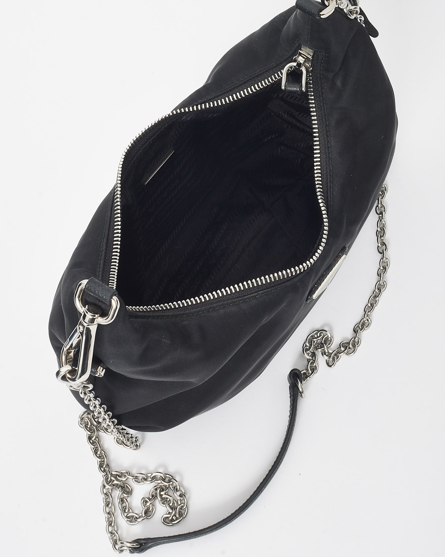 Prada Black Nylon Re-Edition 2006 Chain Crossbody Bag