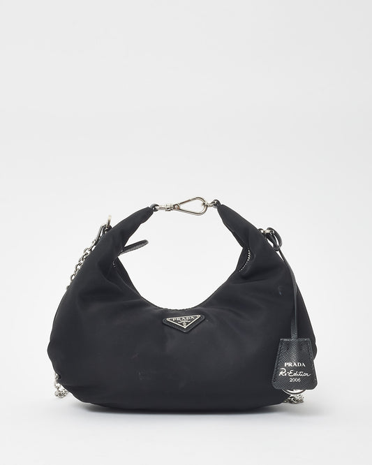 Prada Black Nylon Re-Edition 2006 Chain Crossbody Bag