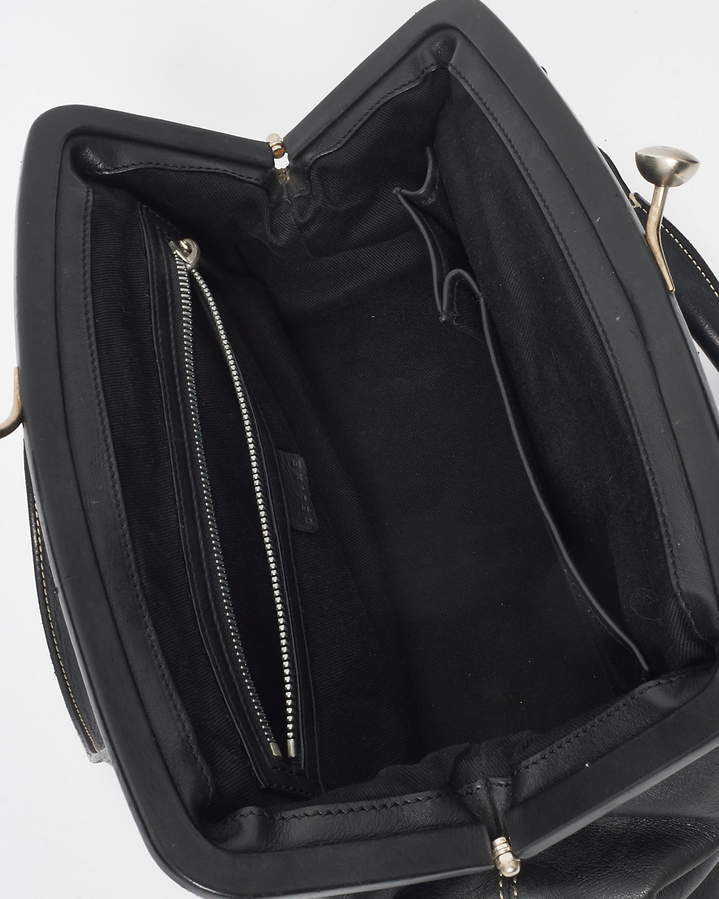 Celine Vintage Black Leather Top Handle Bag