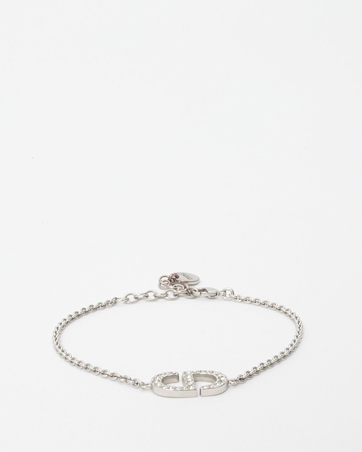 Dior Silver & Pavé Rhinestone Petit CD Bracelet