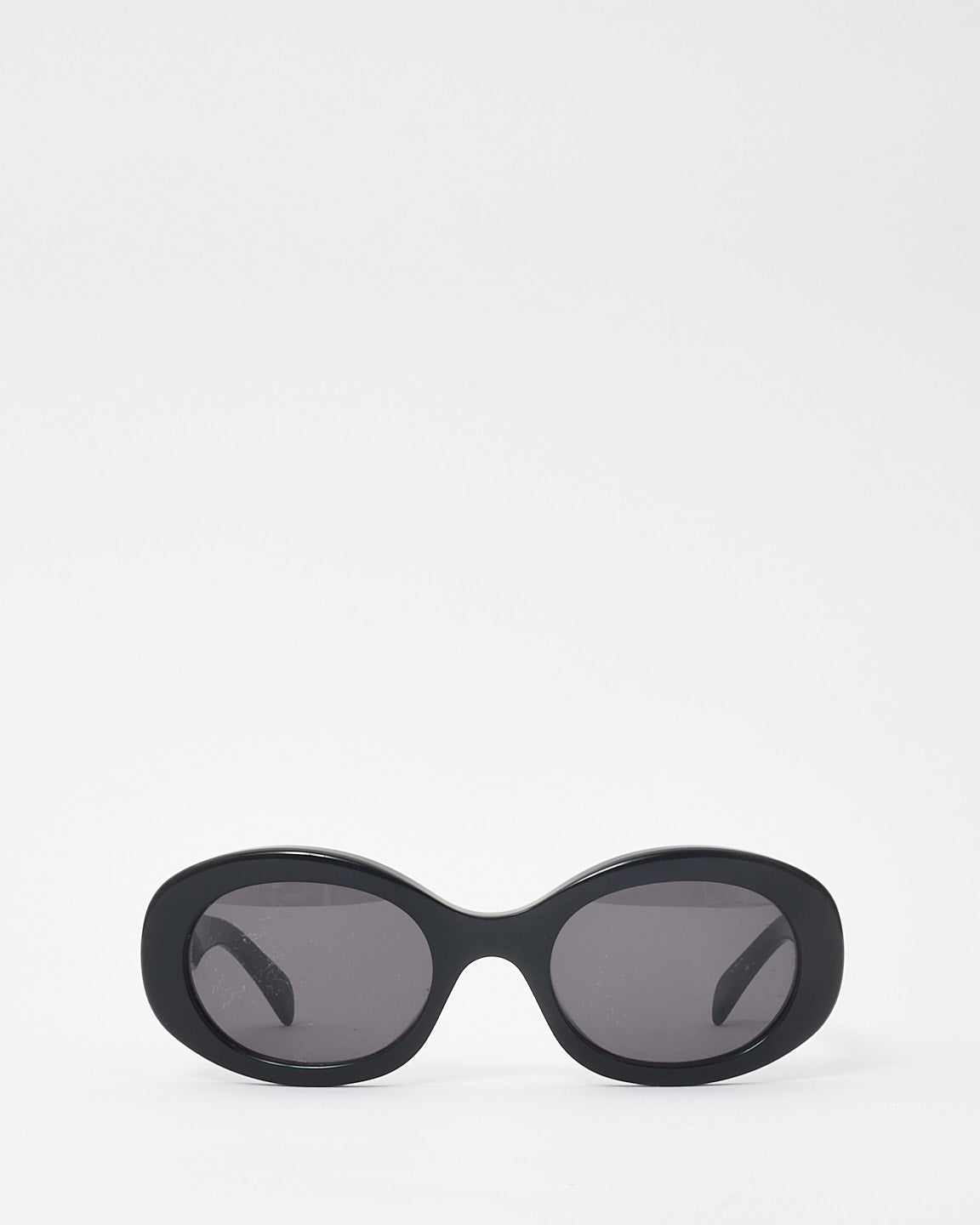 Celine Black Acetate Triomphe Oval CL40194U Sunglasses