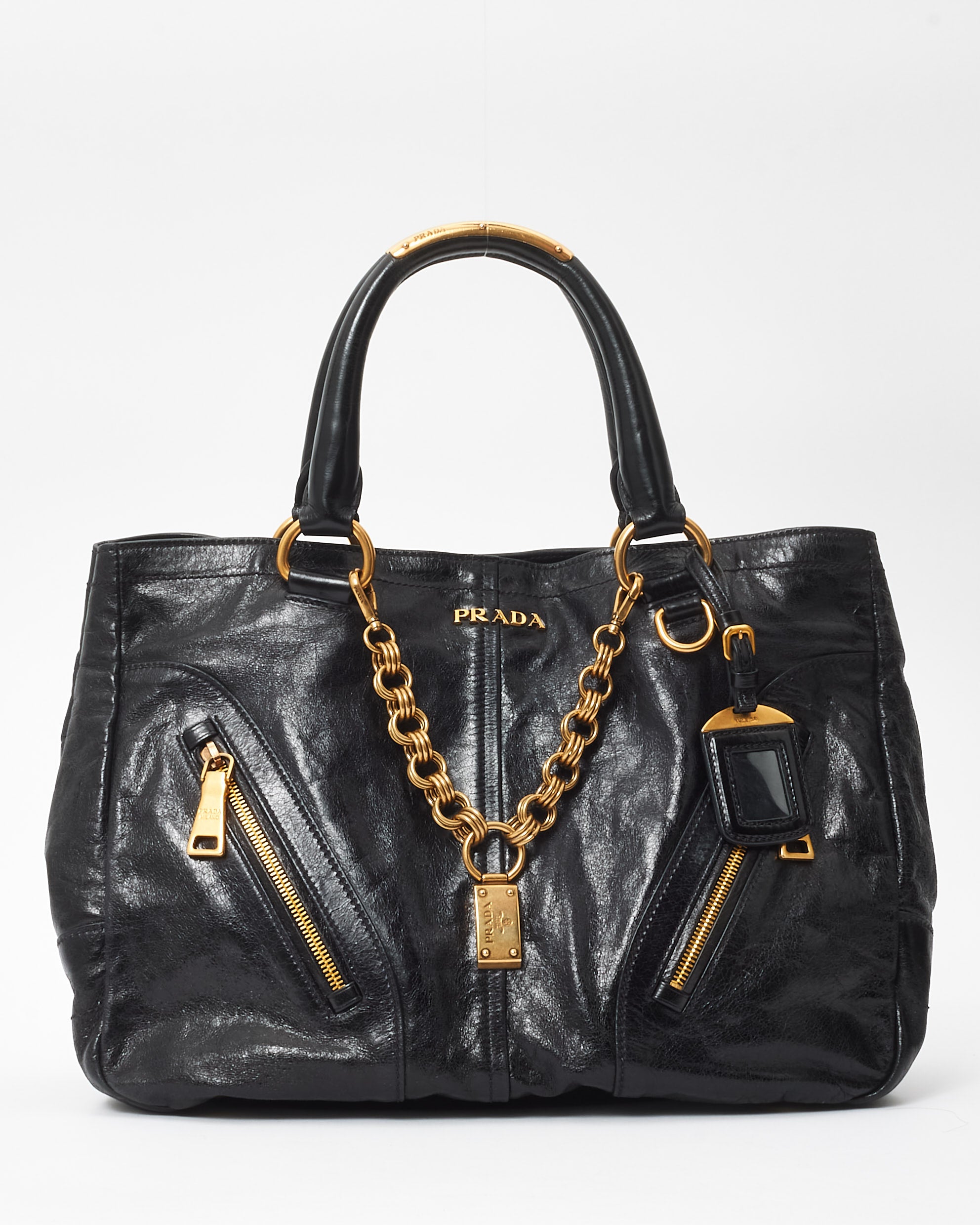 Prada chain tote sale