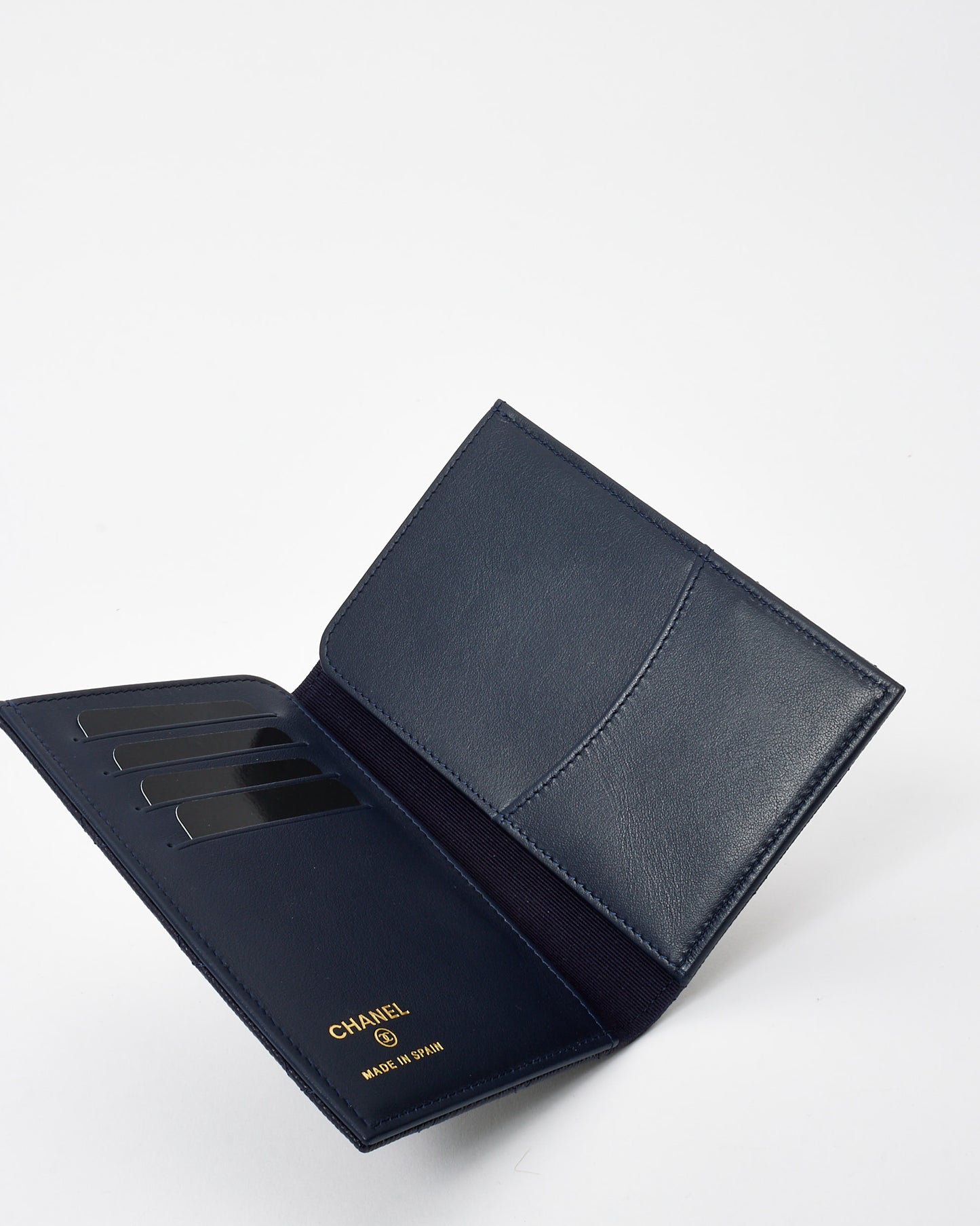 Chanel Navy Blue Caviar Leather Classic Passport Holder