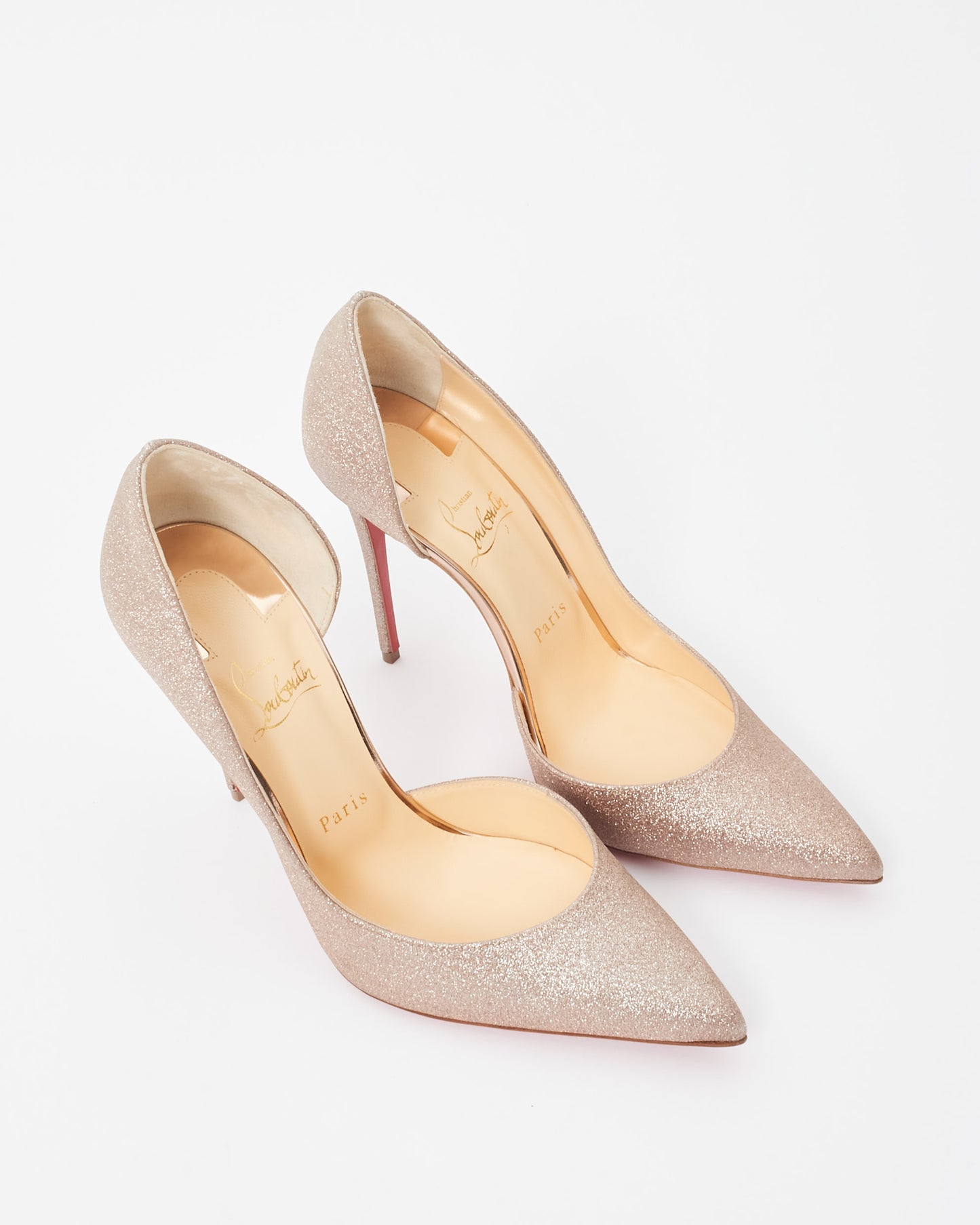 Christian Louboutin Rose Gold Glitter Iriza Pumps - 39.5