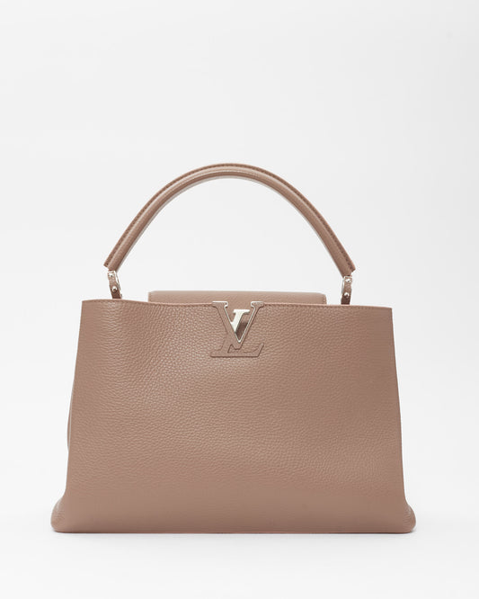 Louis Vuitton Rose Mauve (Magnolia) Leather MM Capucines Bag