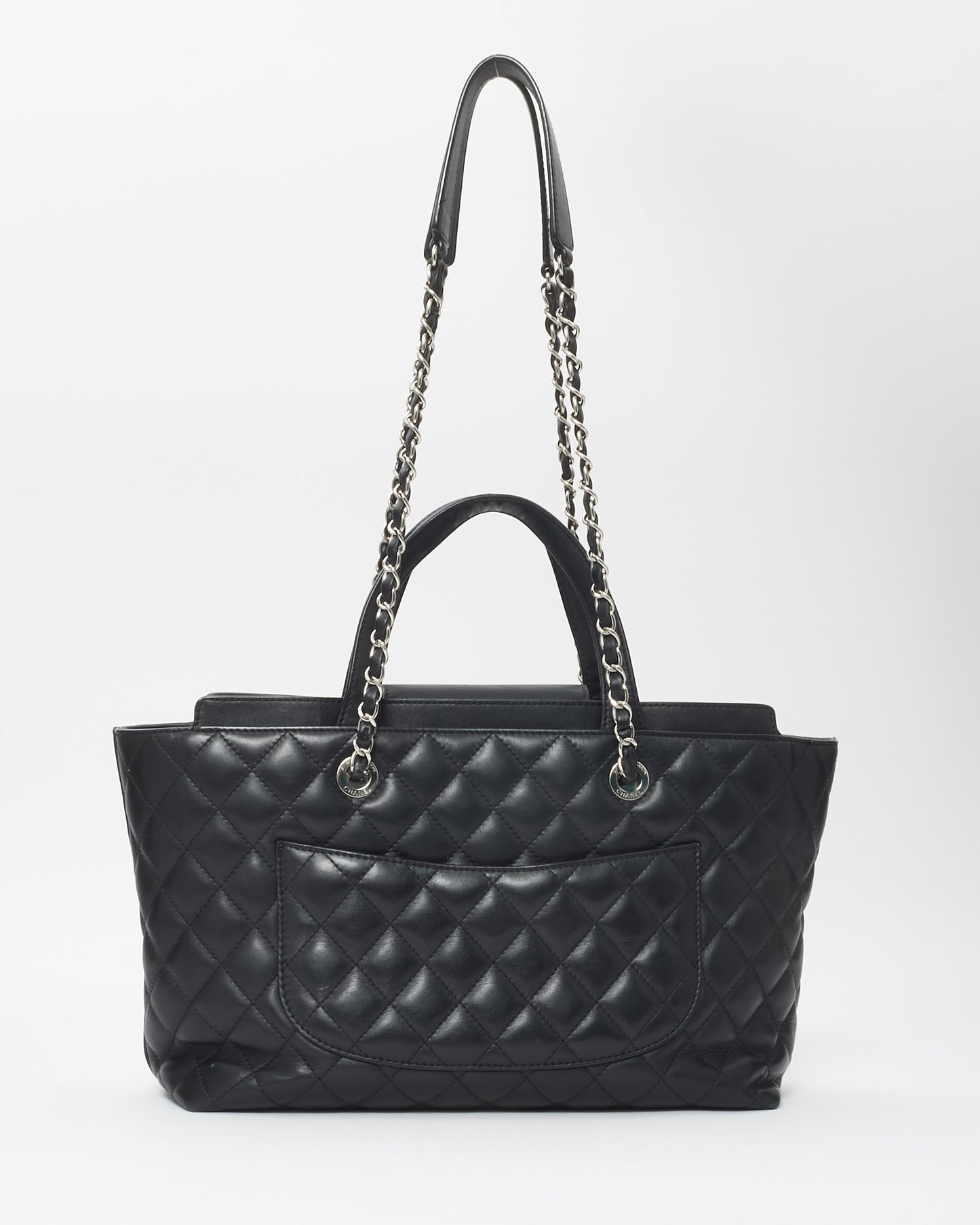 Chanel Black Quilted Calfskin Large Convertible Shopping Tote