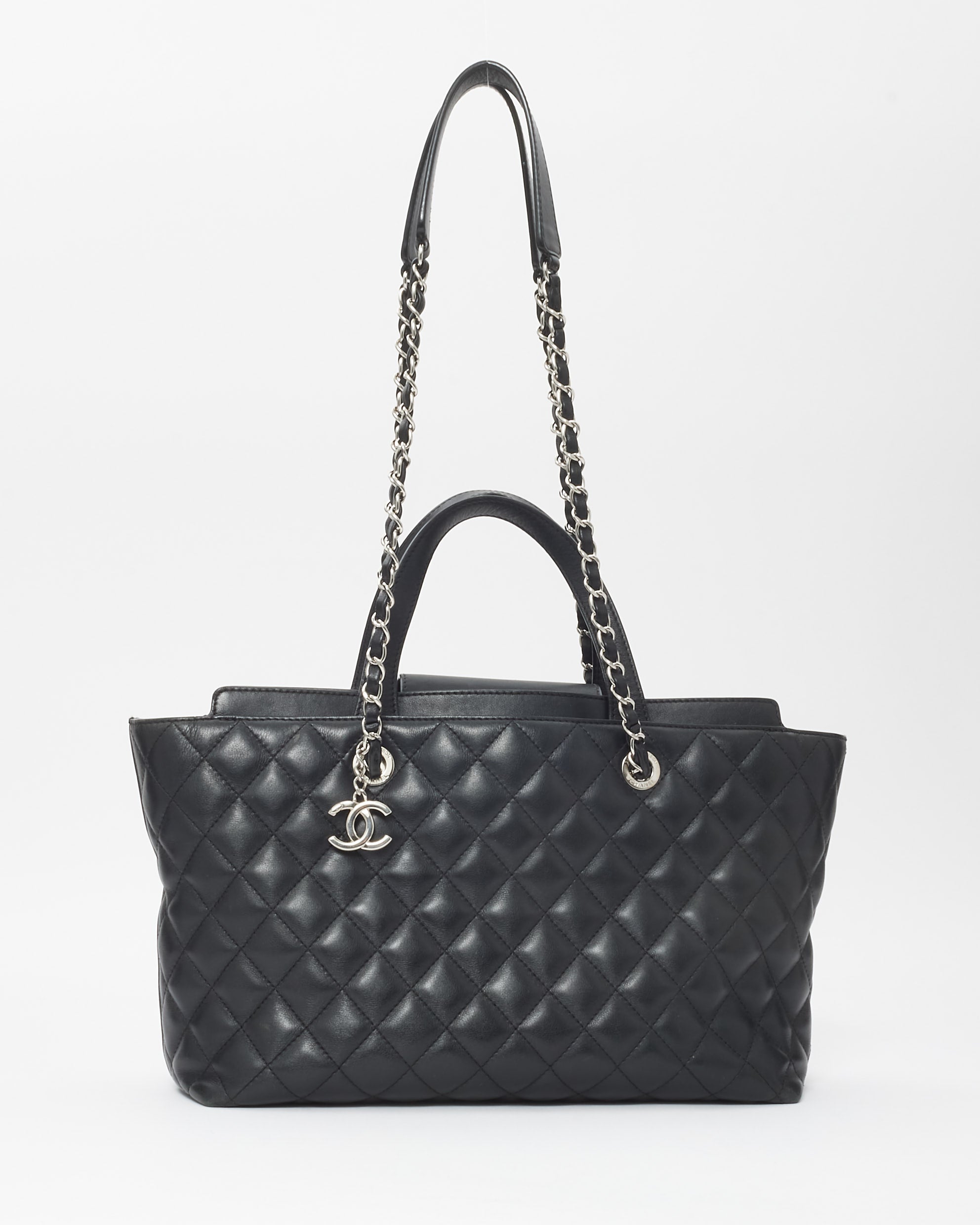 Buy Chanel Black Quilted Calfskin Large Convertible Shopping Tote Authenticated Pre Owned RETYCHE