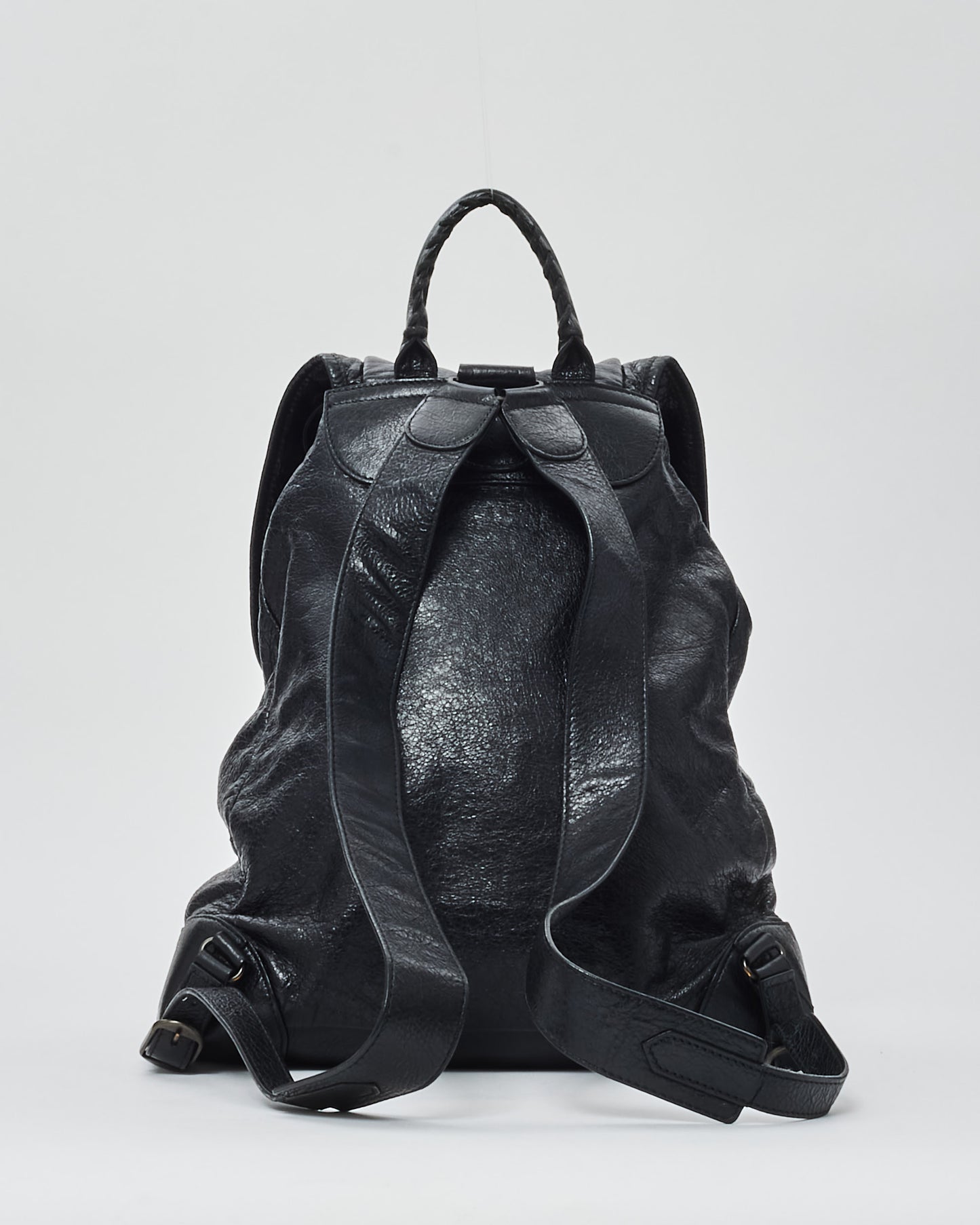 Balenciaga Black Leather Classic Traveller City Backpack