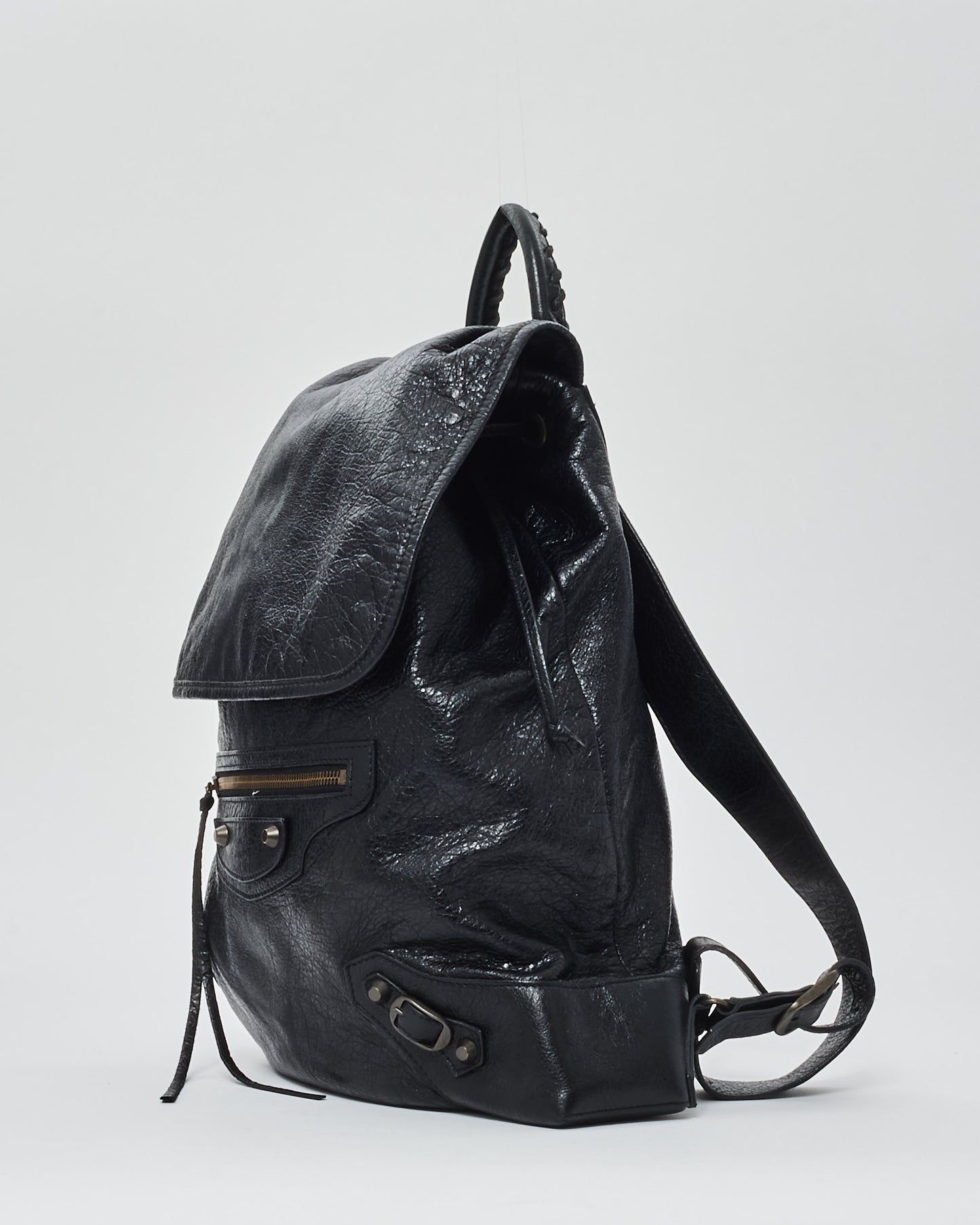 Balenciaga Black Leather Classic Traveller City Backpack