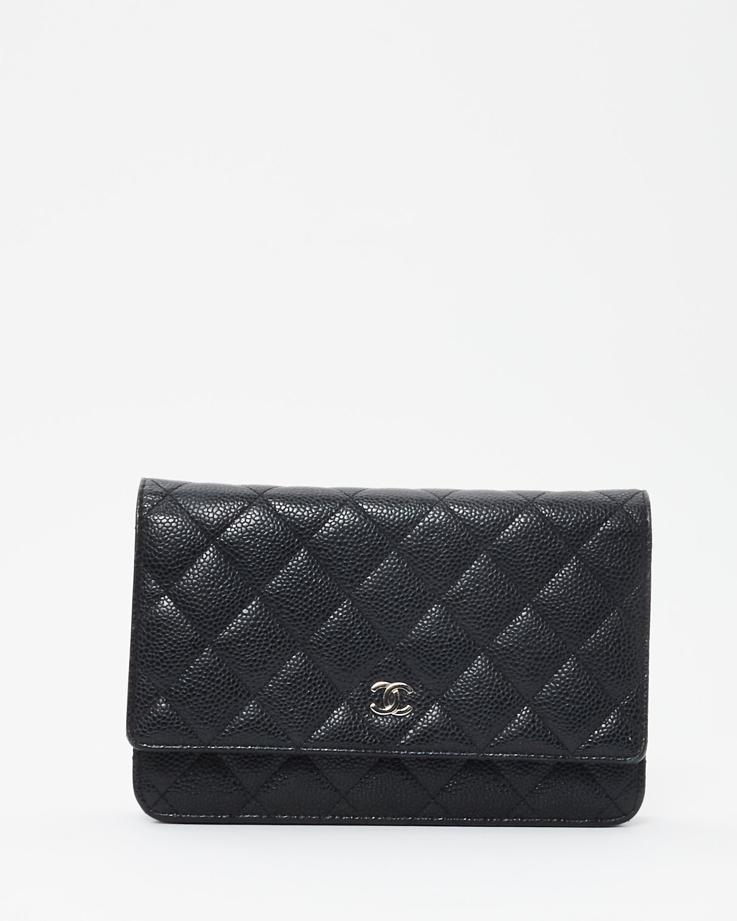 Chanel Black Caviar Leather Wallet On Chain SHW