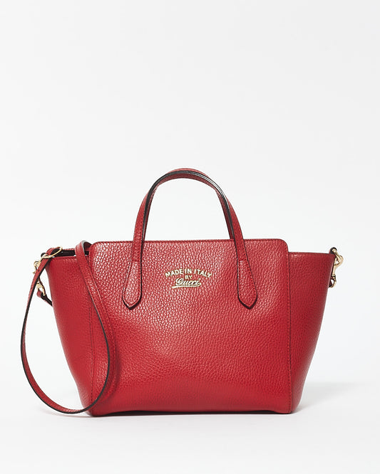 Gucci Red Leather Mini Swing Tote Bag