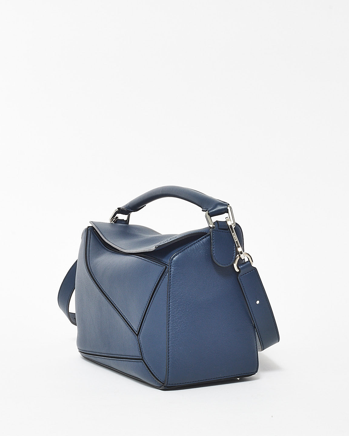 Loewe Navy Blue Leather Medium (Classic) Puzzle Bag