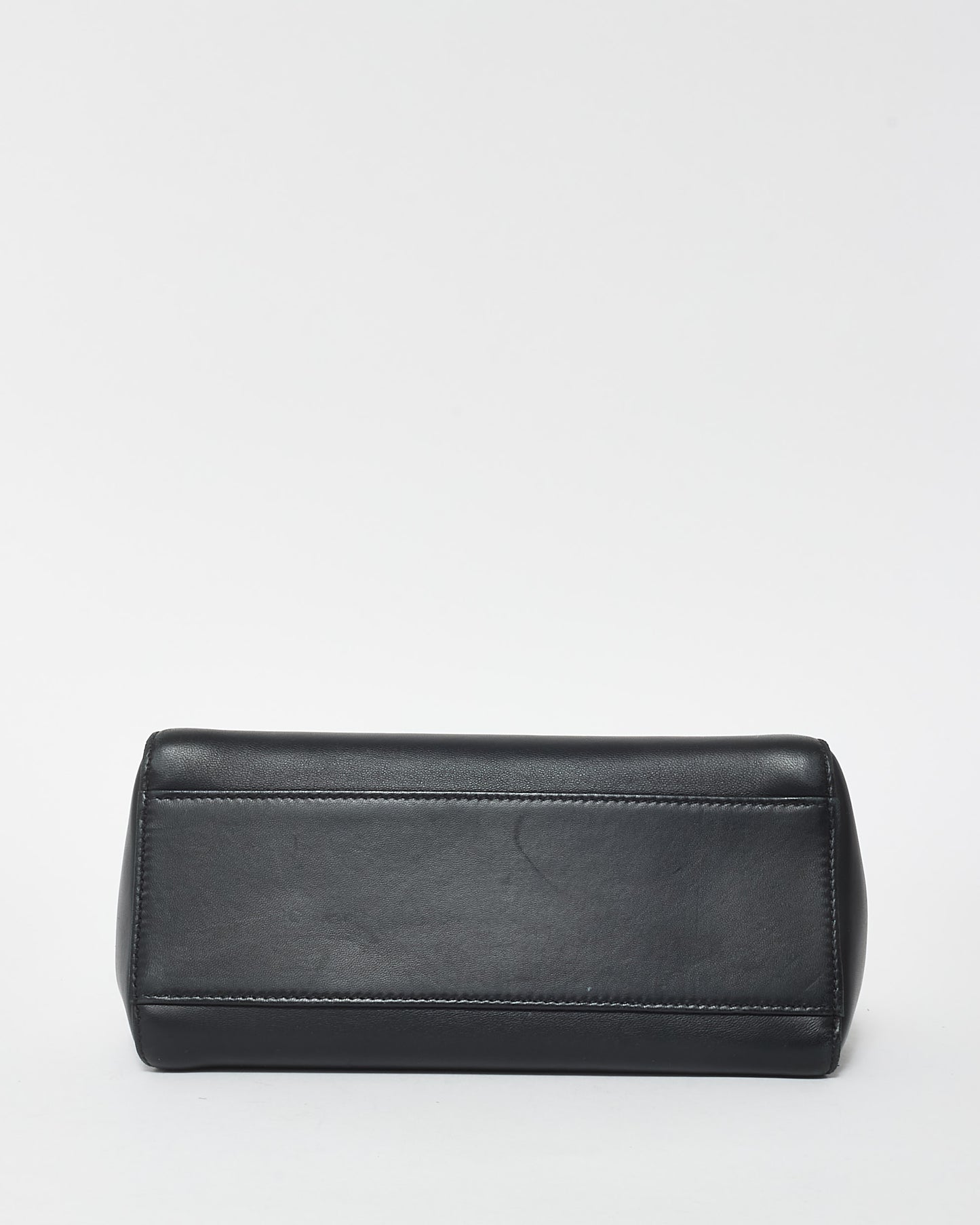 Fendi Black Leather Mini Peekaboo Top Handle Bag