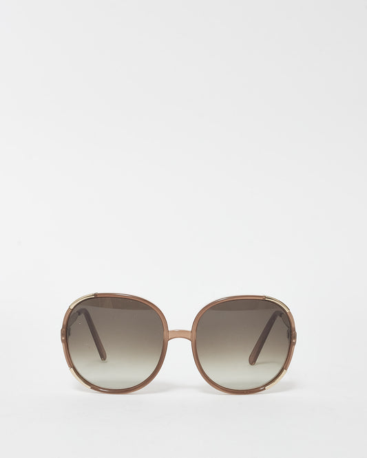 Chloé Light Brown Acetate Oversized Round Frame CE712S Sunglasses