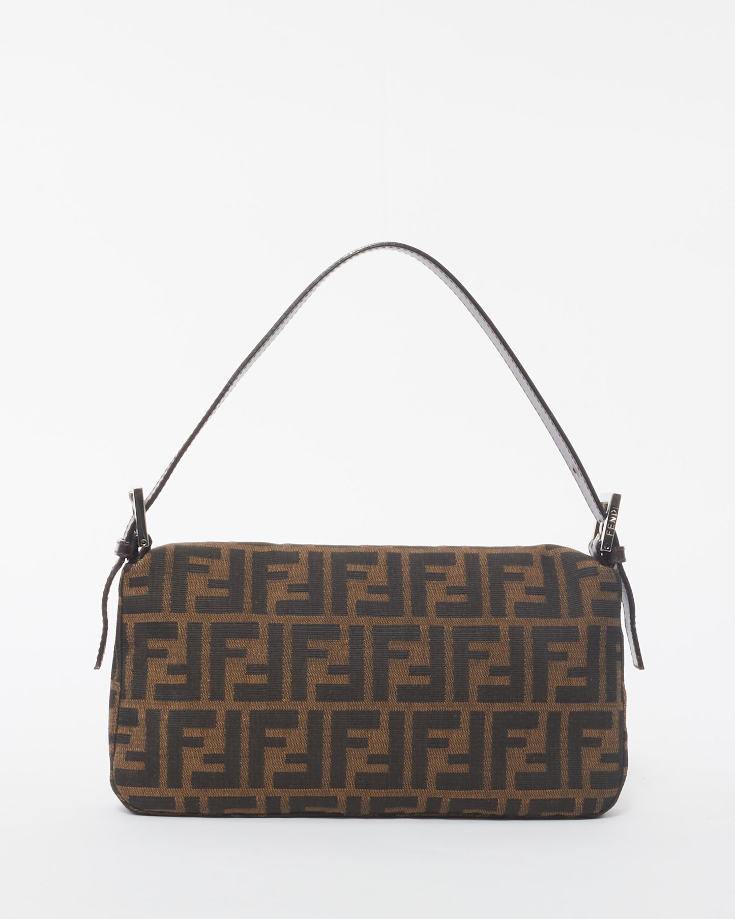 Fendi Brown Canvas Zucca Print Baguette Shoulder Bag