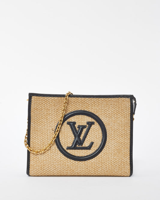 Louis Vuitton Beige and Black Raffia Toiletry Pouch 26 on Chain