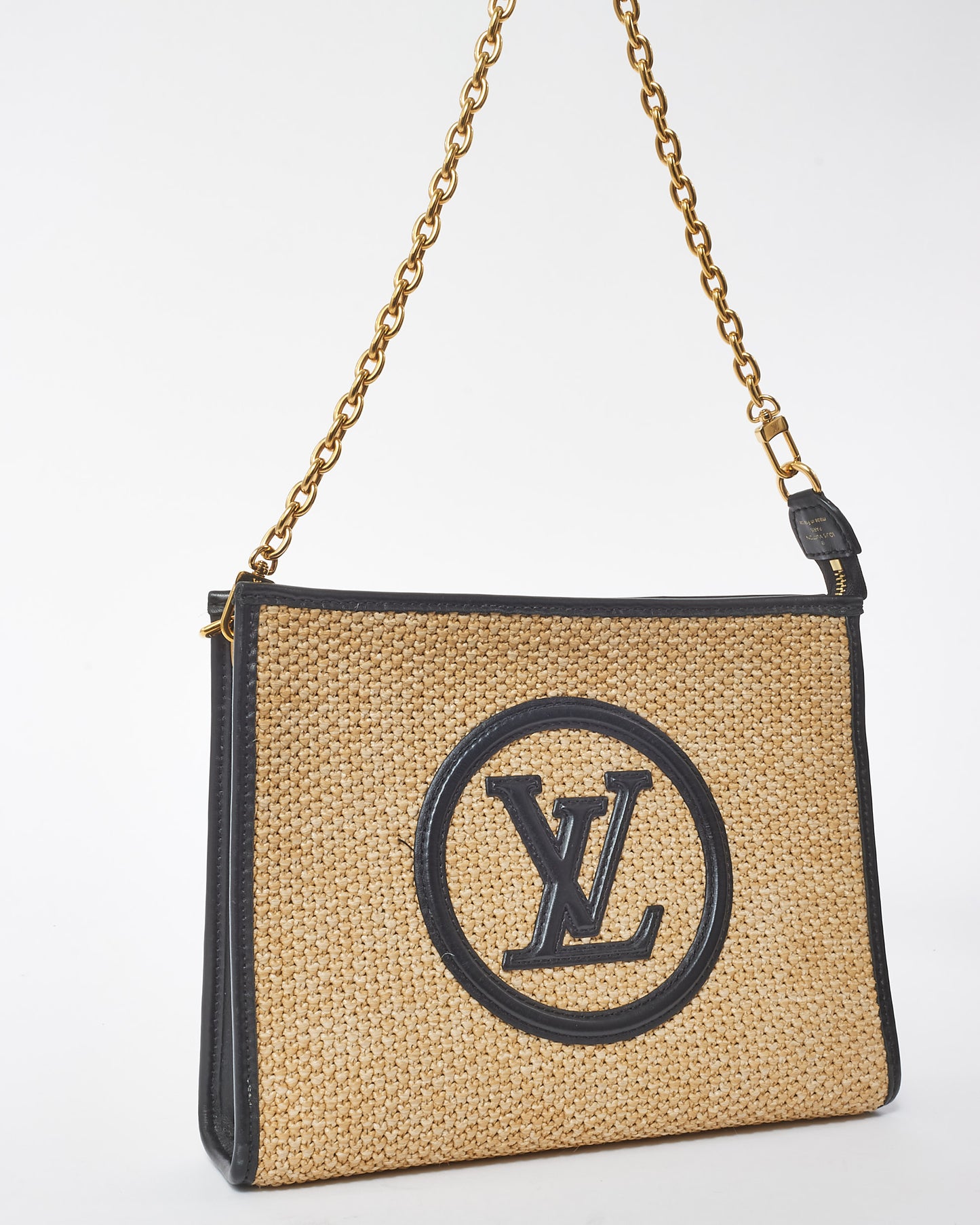 Louis Vuitton Beige and Black Raffia Toiletry Pouch 26 on Chain