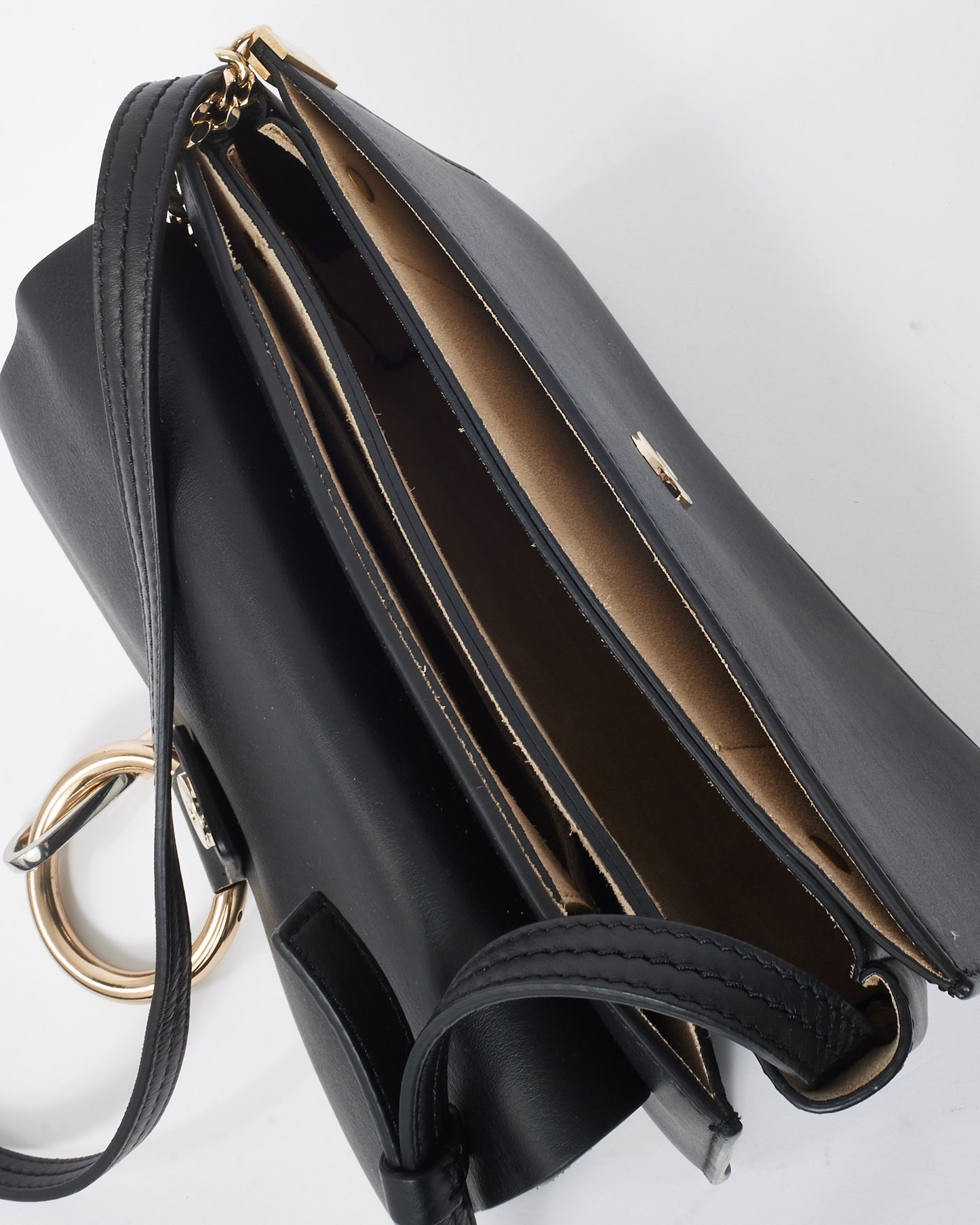 Chloé Black Suede & Leather Faye Crossbody Bag