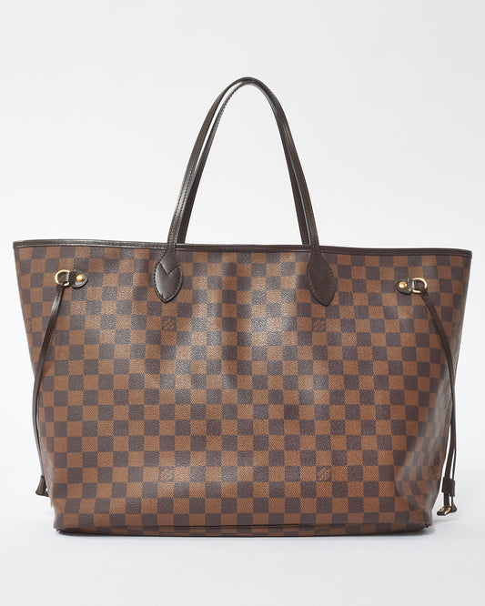 Louis Vuitton Coated Canvas Damier Ebene Neverfull GM Bag - With Pouch