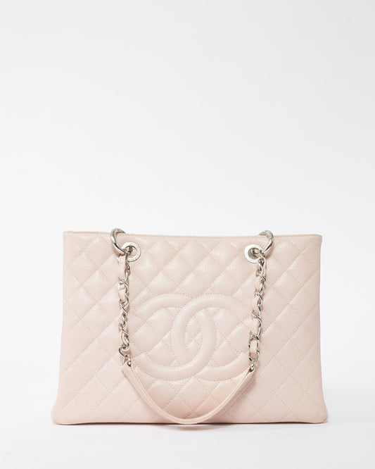 Chanel Pink Caviar Quilted GST Shopping Tote Bag