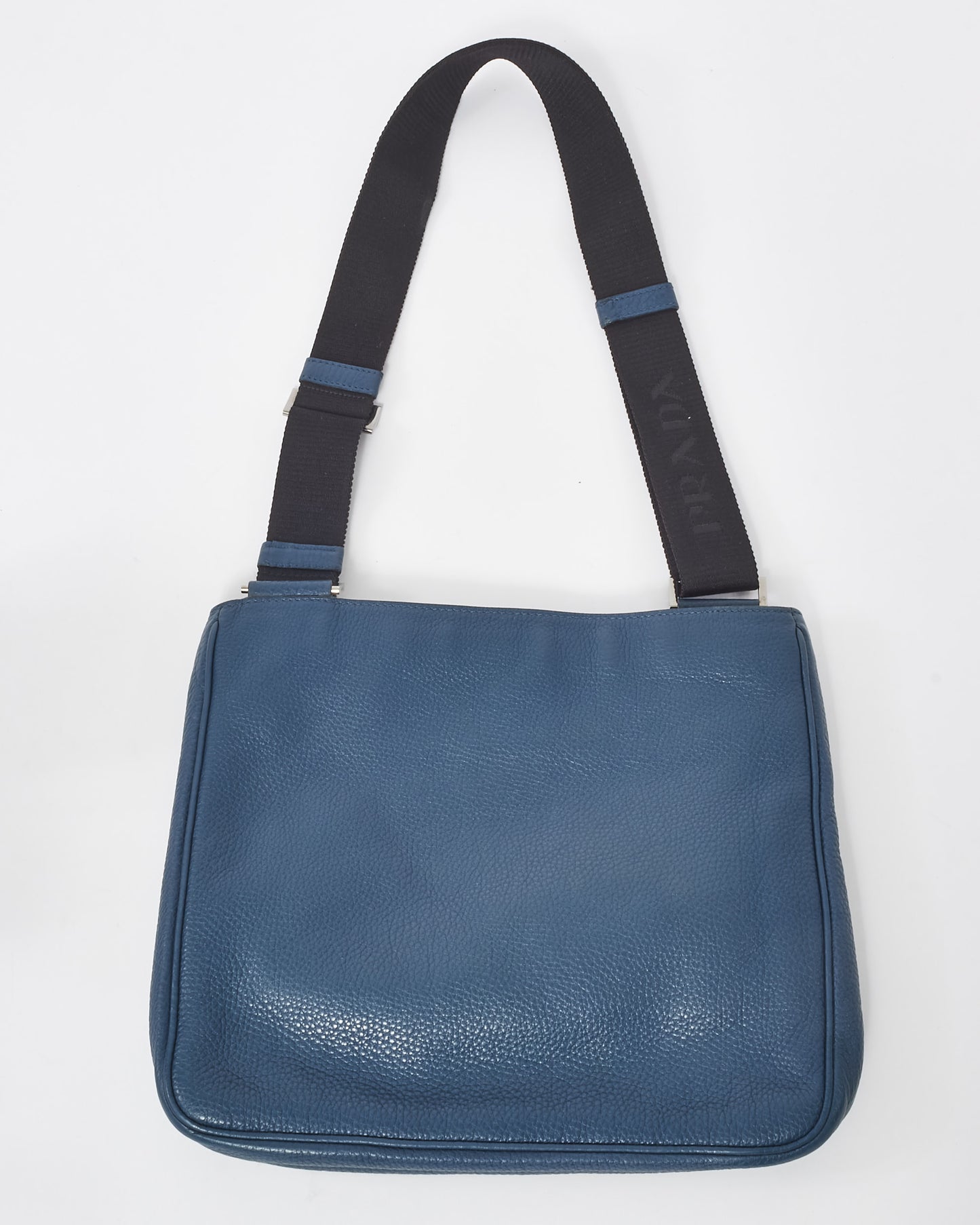 Prada Blue Leather Messenger Bag