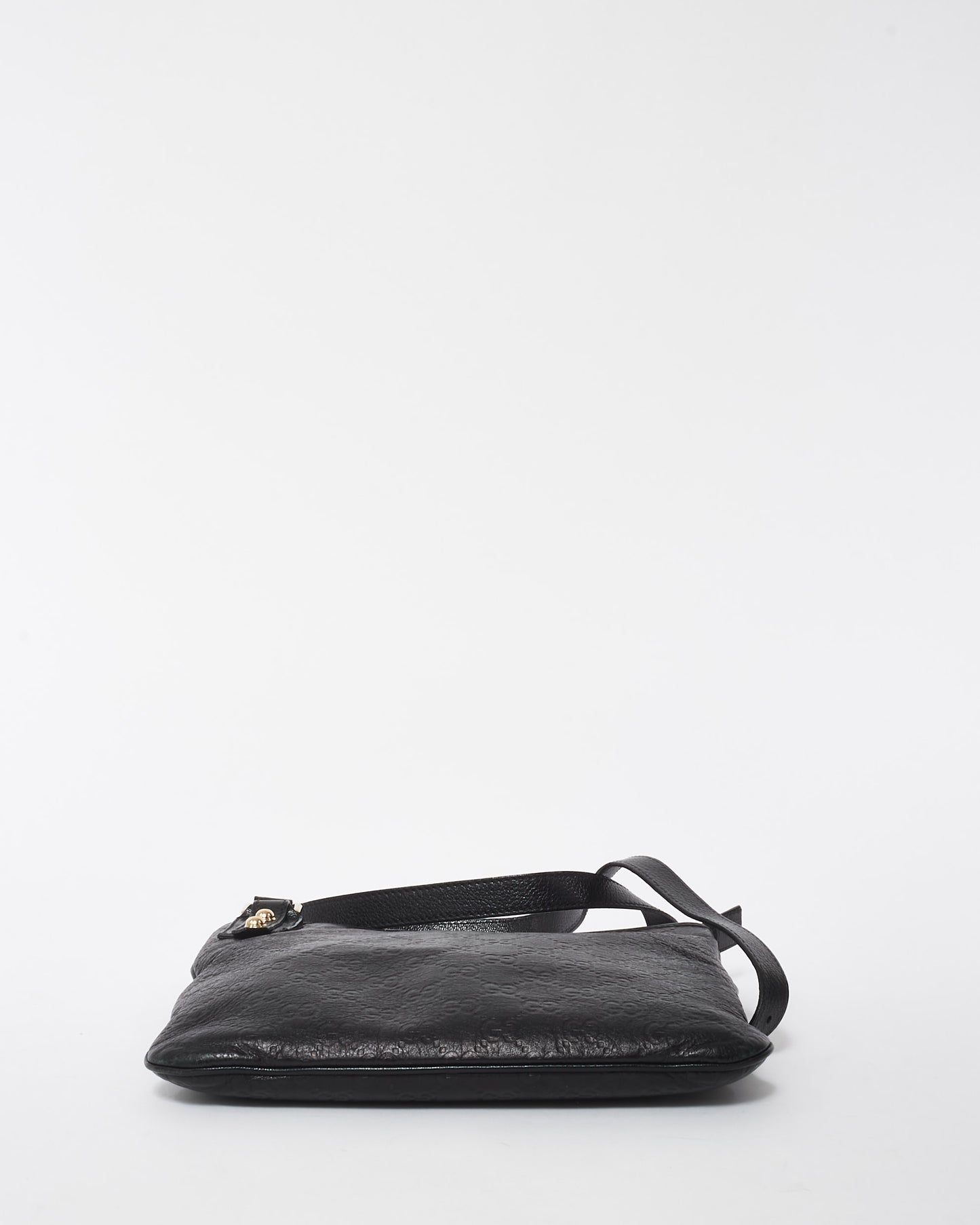 Gucci Black Leather Guccissima Messenger Bag