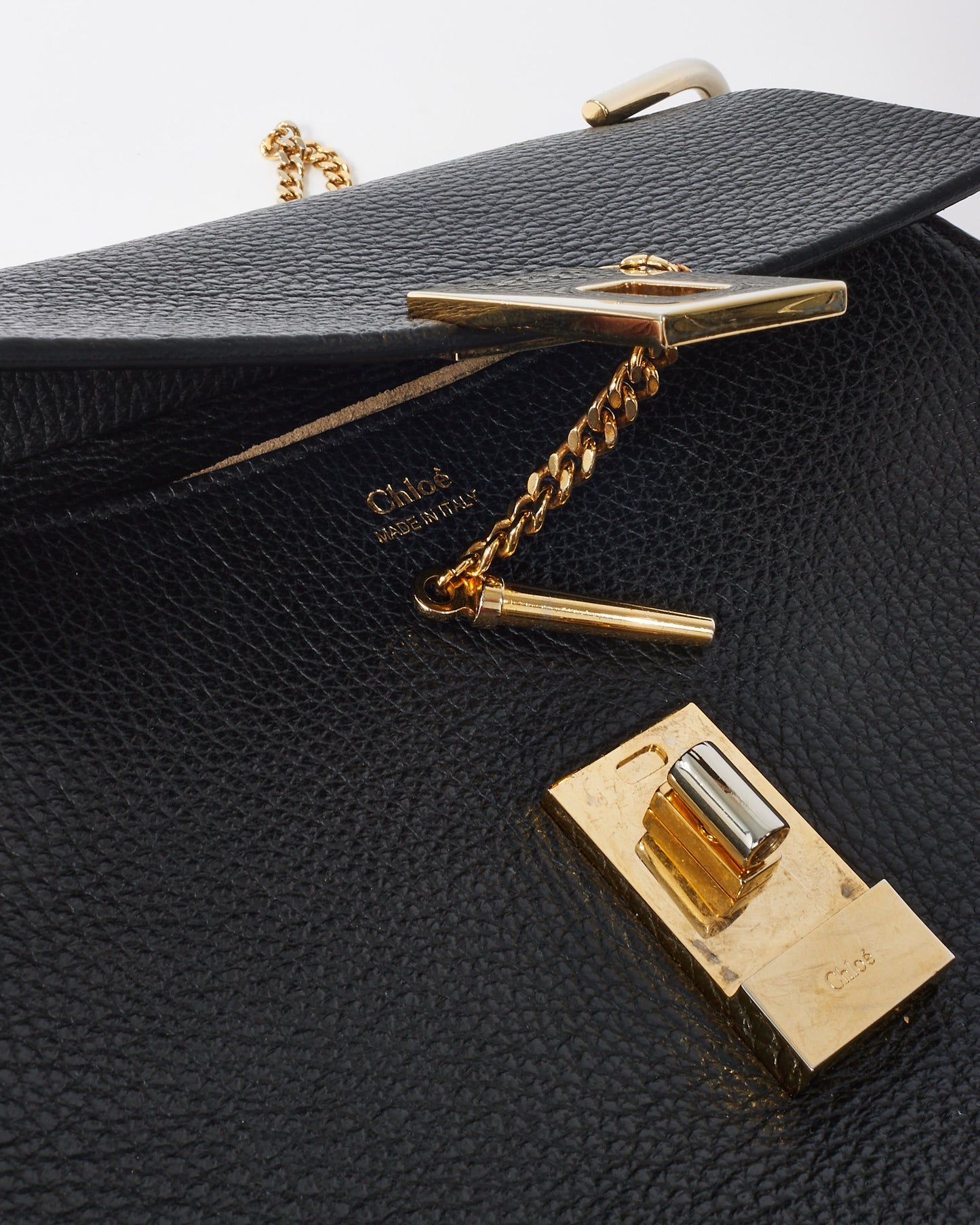 Chloé Black Leather Drew Crossbody Bag