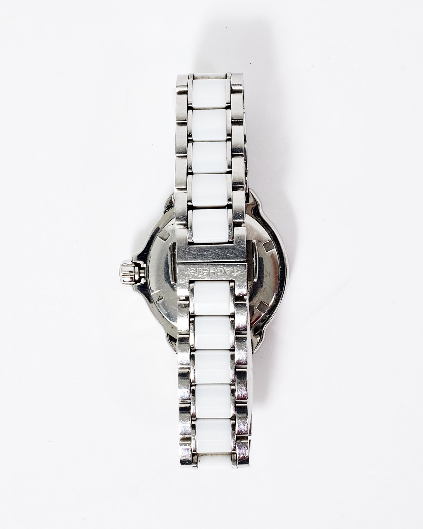 Tag Heuer Silver and White Ceramic & Sterling Silver with Diamonds Formula 1 Ladies Watch