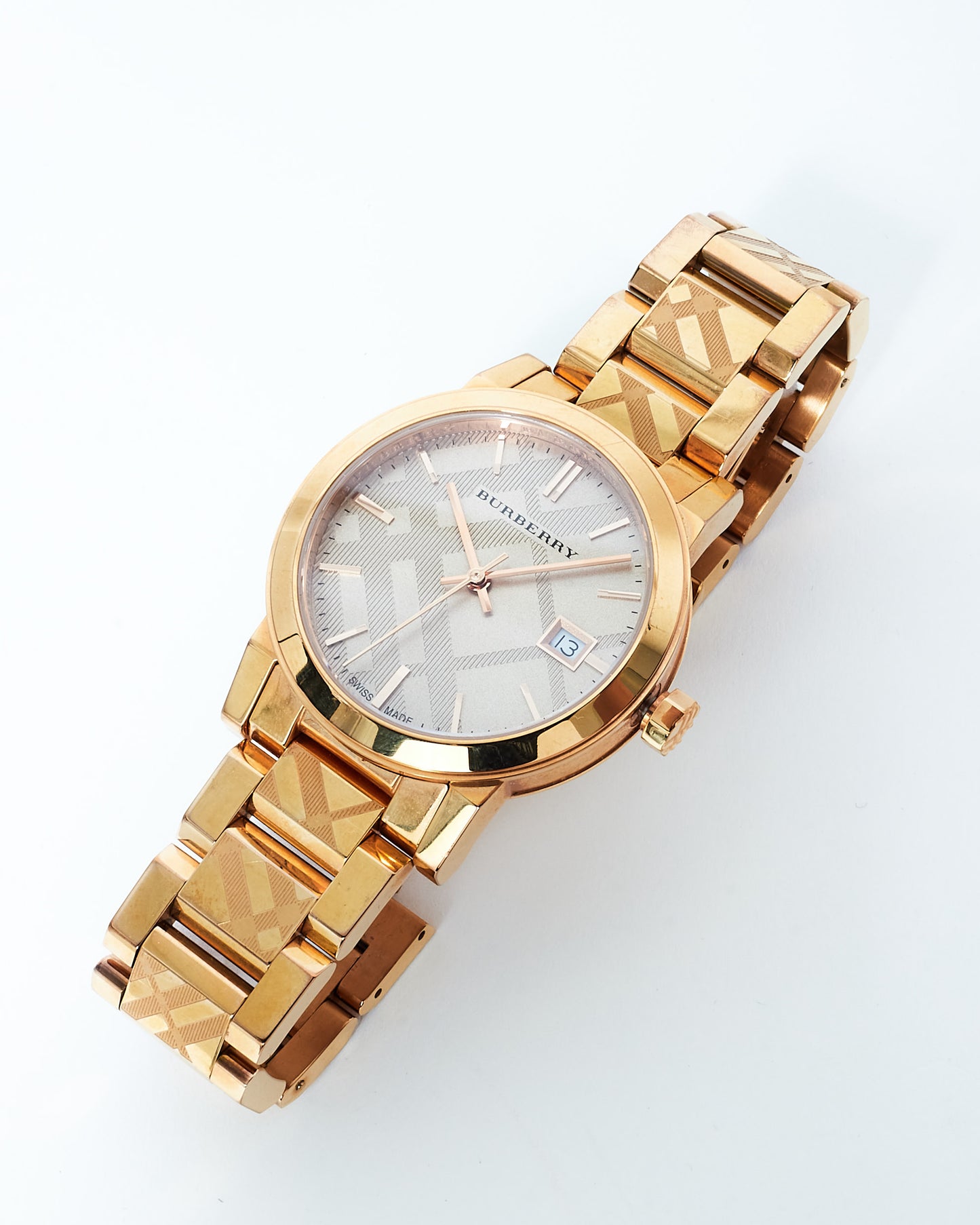 Burberry Gold Check Stainless Steel The City Watch 38mm