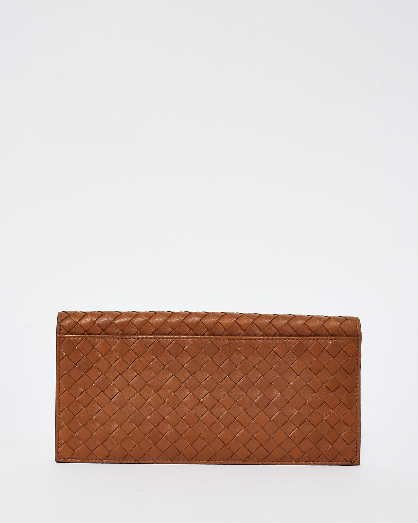 Bottega Veneta Camel Intrecciato Leather Billfold Long Wallet