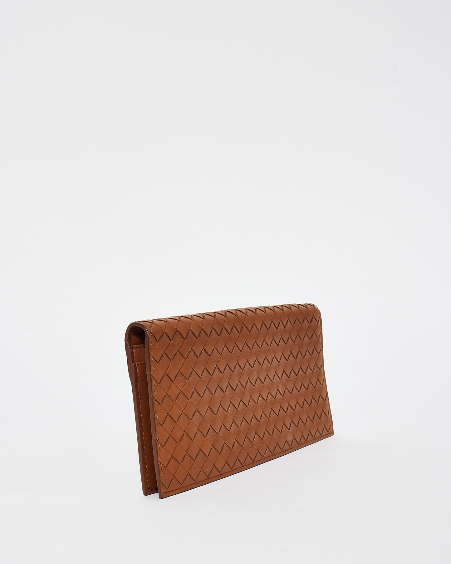 Bottega Veneta Camel Intrecciato Leather Billfold Long Wallet