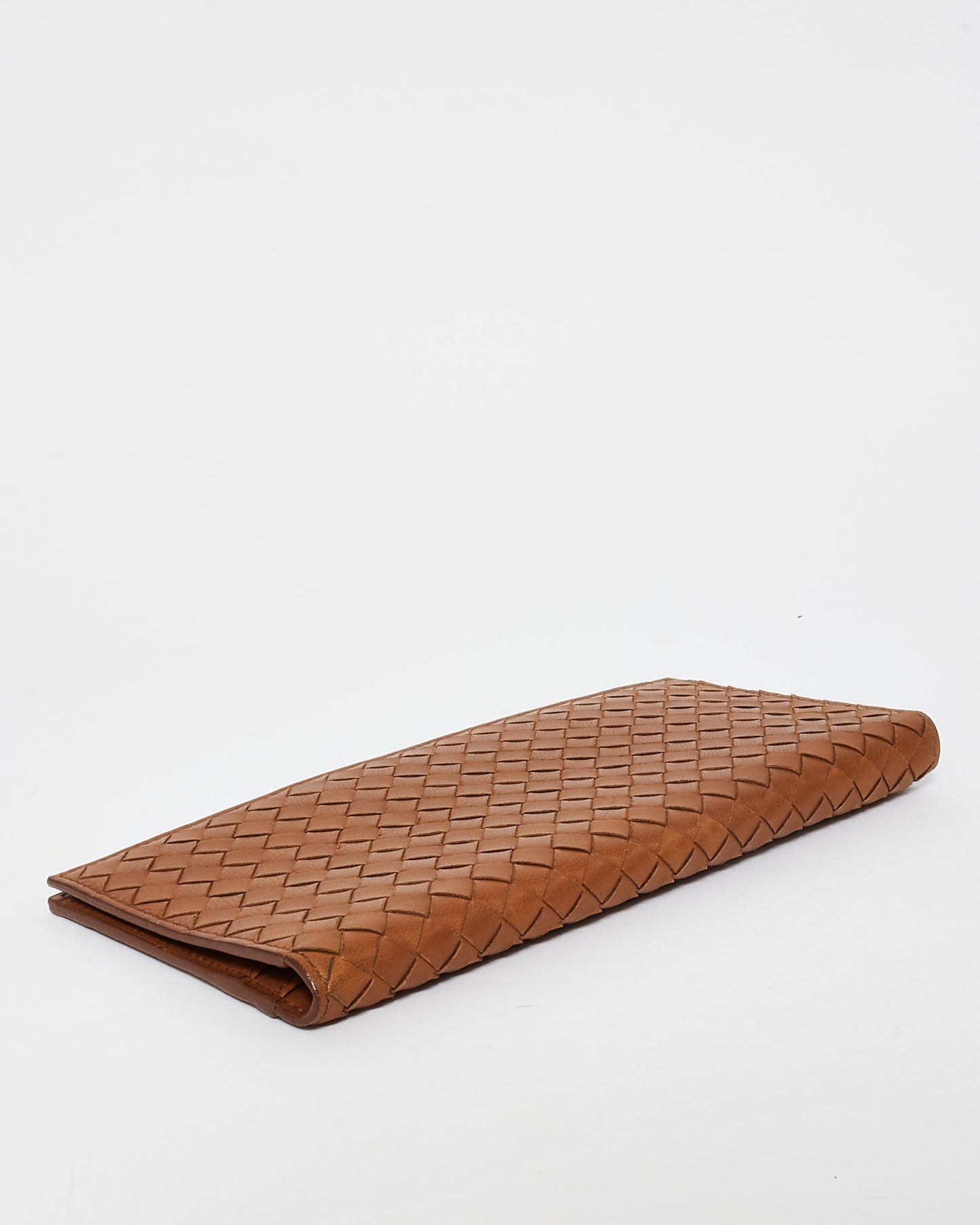 Bottega Veneta Camel Intrecciato Leather Billfold Long Wallet