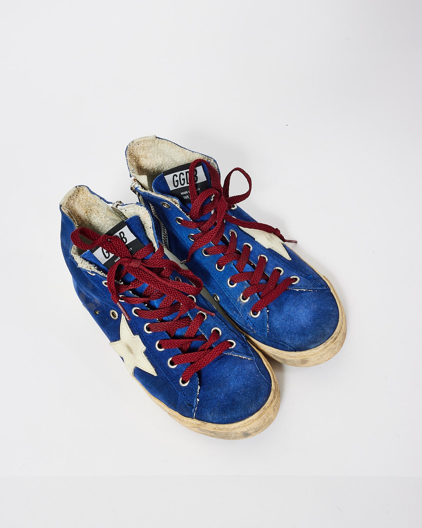 Golden Goose Blue Red and White Francy High Top Sneakers - 38